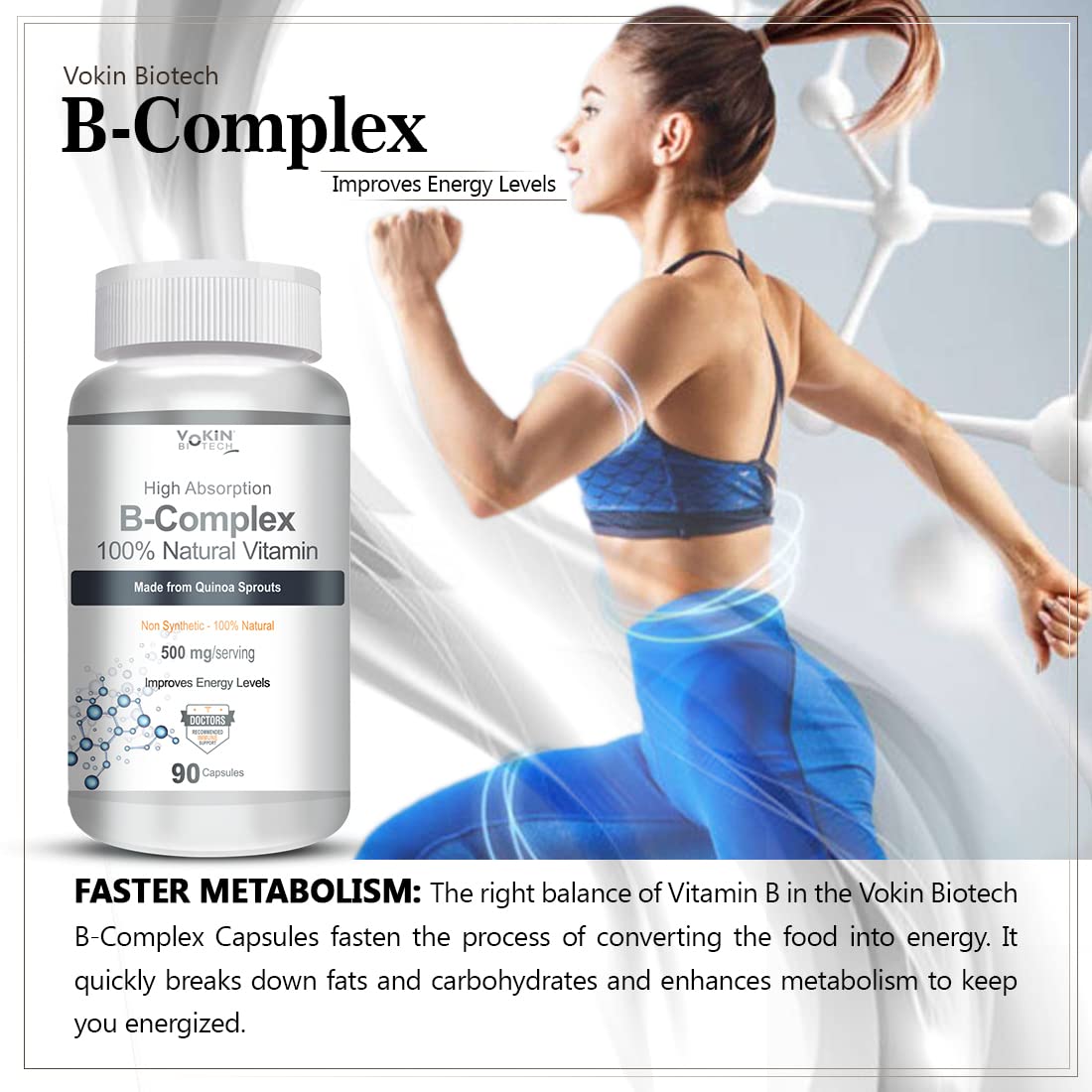 Vokin Biotech 100% Natural Vitamin B-Complex Capsules  Grab2Buy Vokin Biotech Grab2Buy