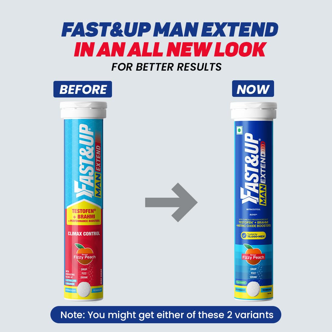 Fast&Up Man Extend Effervescent Tablets - Peach Flavor 