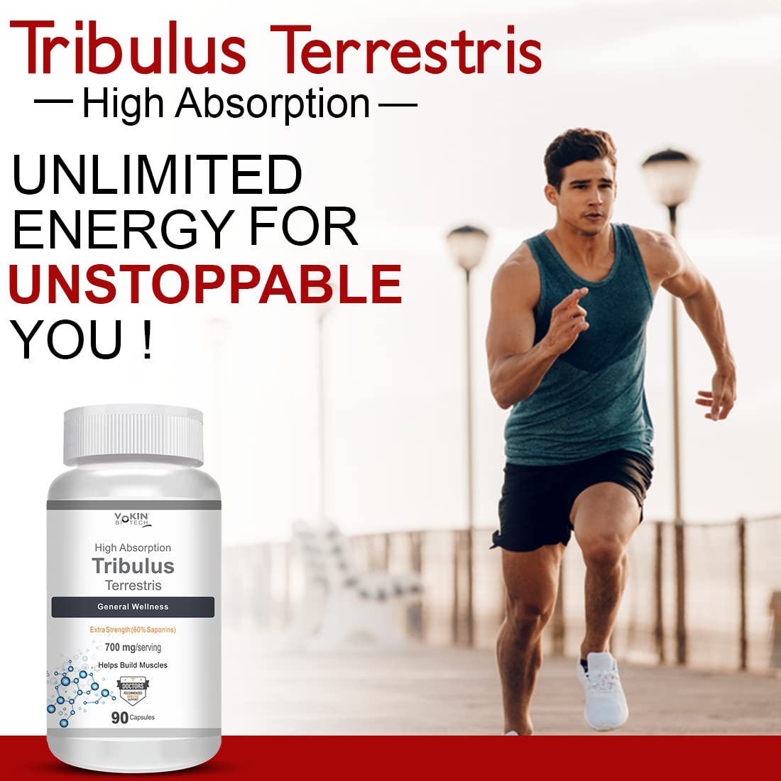 Vokin Biotech Tribulus Terrestris 700mg Energy, Performance & Stamina Veg Capsules  Grab2Buy Vokin Biotech Grab2Buy