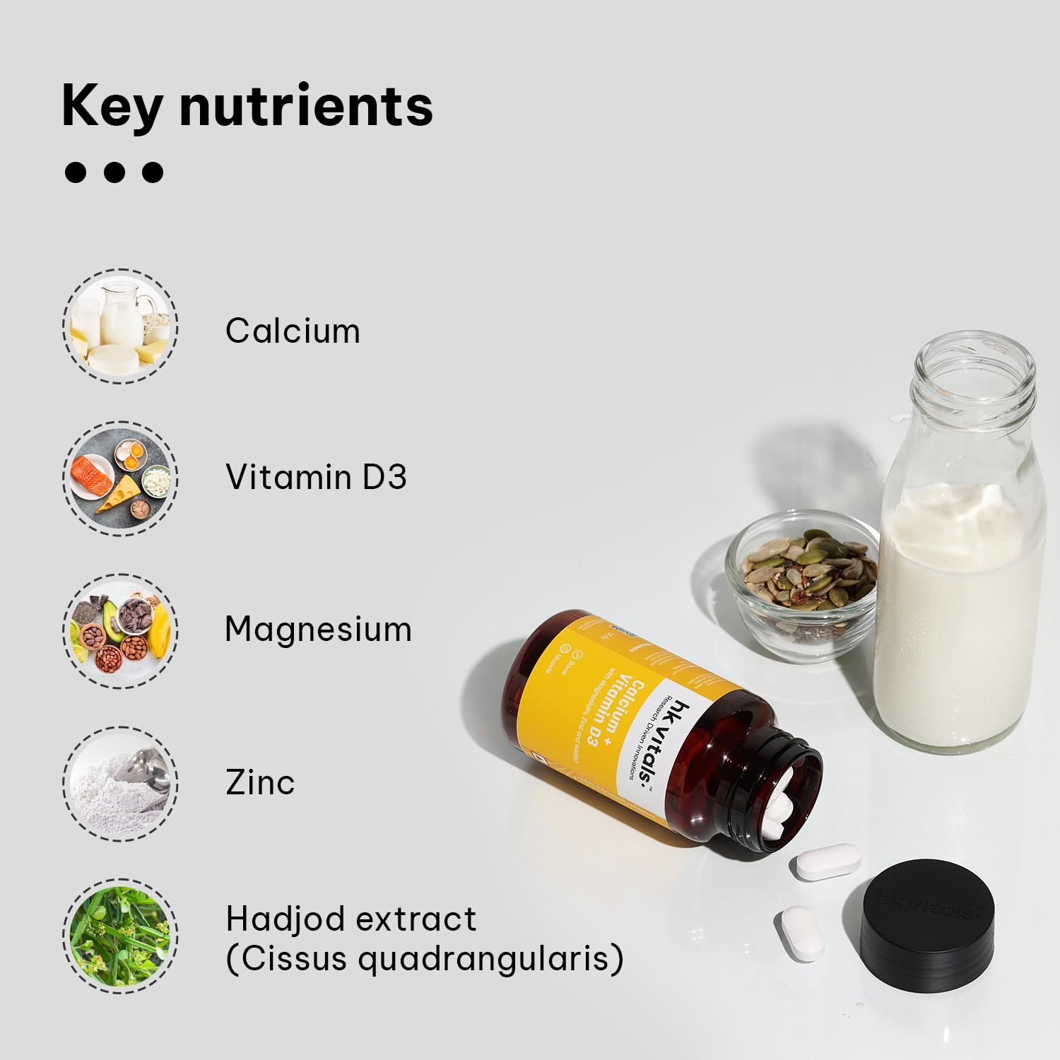 HK Vitals Calcium + Vitamin D3 Tablets 