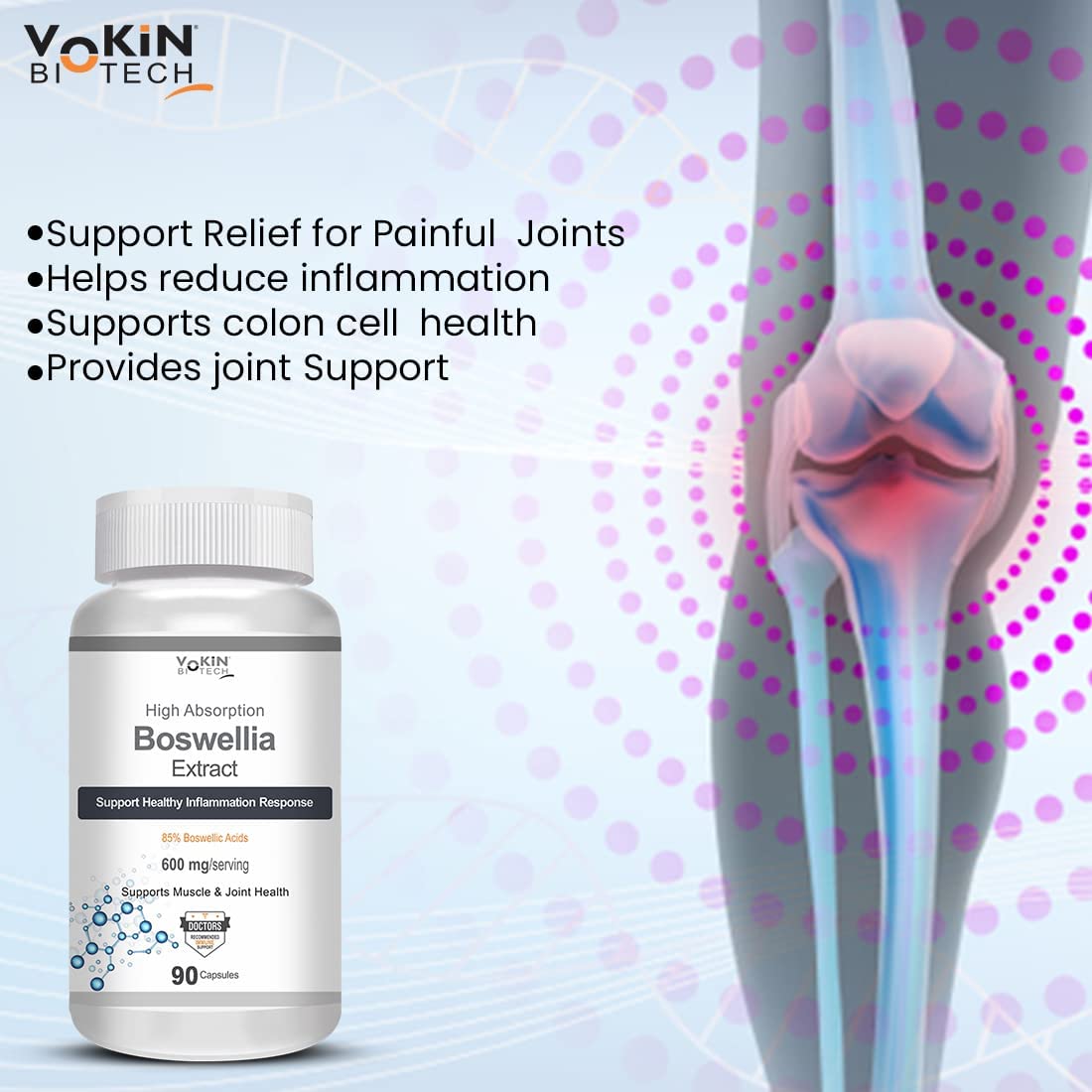 Vokin Biotech boswellia serrata raisin extract 600mg For Strong Bones & Relives Joint Pain | Better Flexibility For Men & Women  Grab2Buy Vokin Biotech Grab2Buy