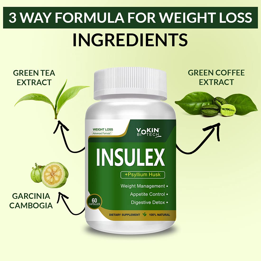 Vokin Biotech Insulex Weight Management | Appetite Control | Digestive Detox  Grab2Buy Vokin Biotech Grab2Buy