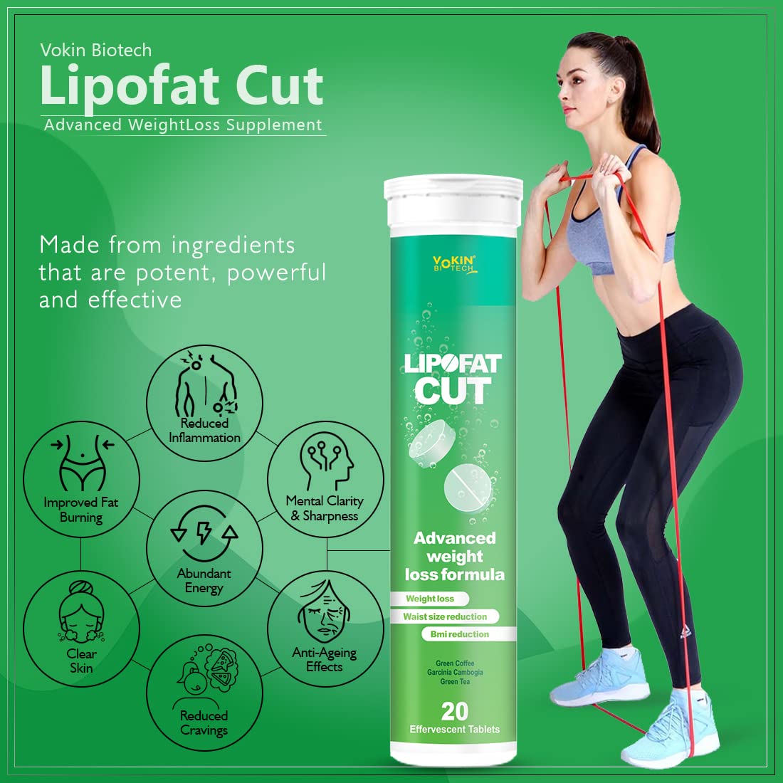 Vokin Biotech LipoFat cut Dietary Supplement Effervescent Water Soluble Tablets  Grab2Buy Vokin Biotech Grab2Buy