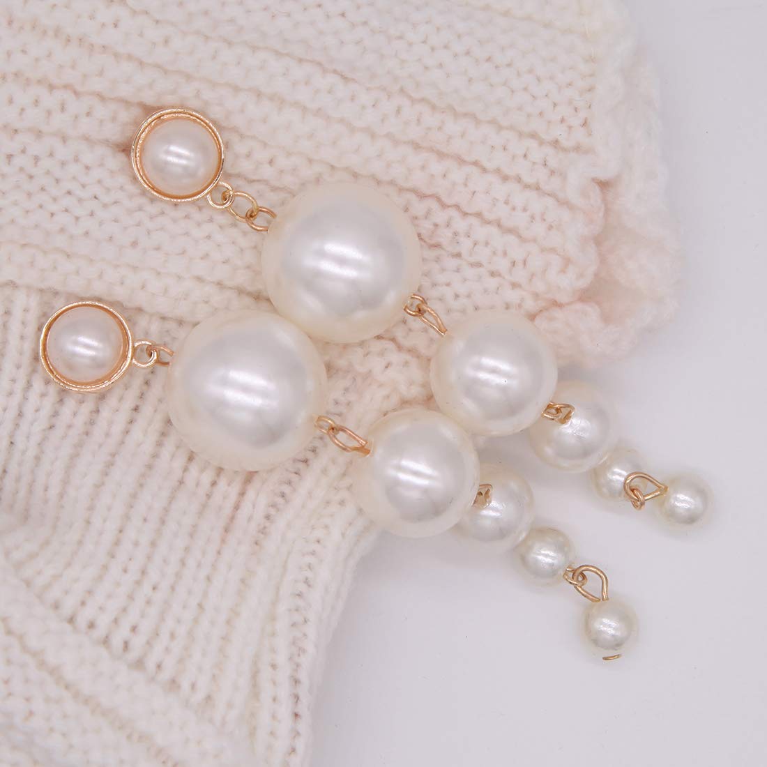 Gold-Plated Alloy Pearl Droplets Earrings - The Pari - Grab2buy