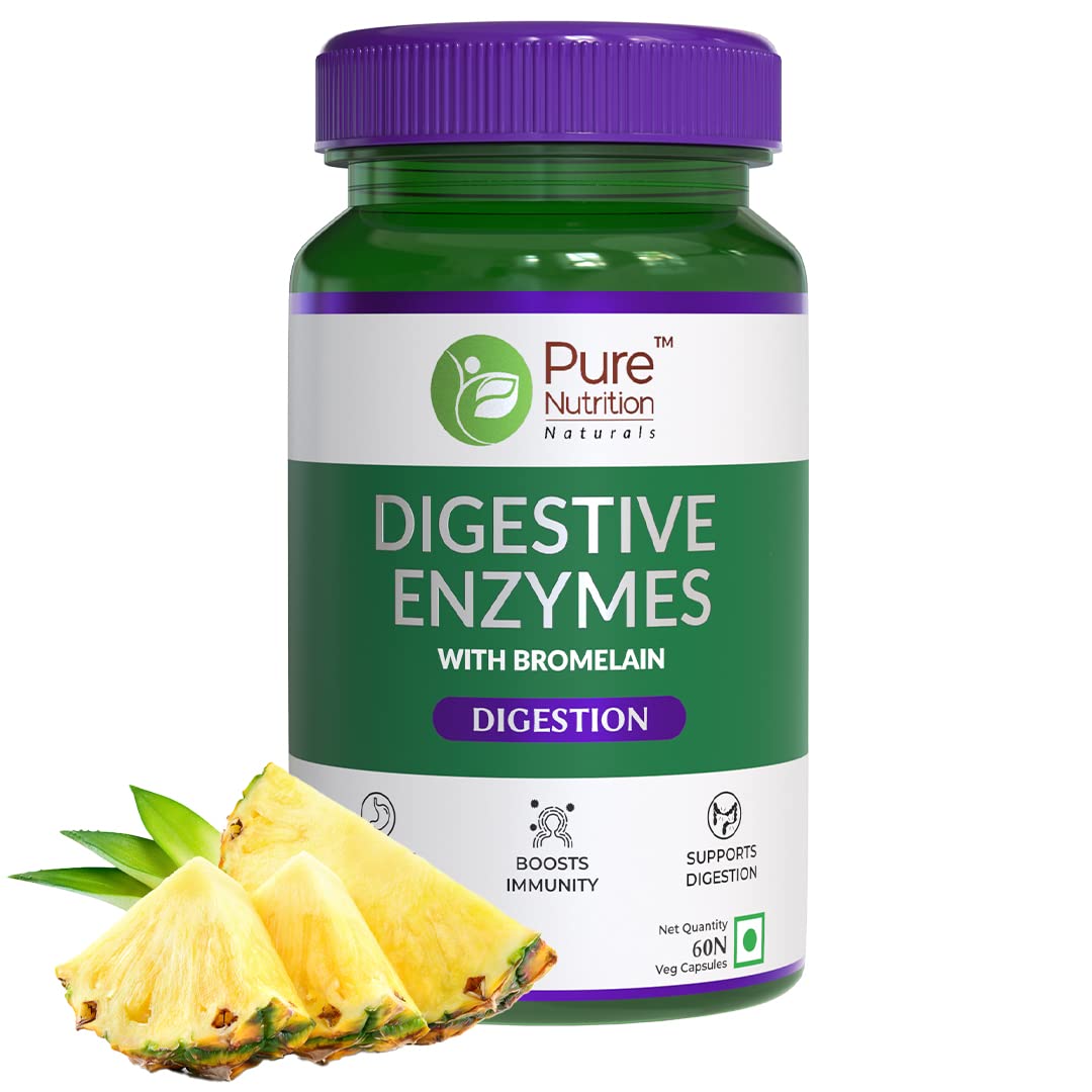 Pure Nutrition Digestive Enzymes with Bromelain Veg Capsules - Grab2buy