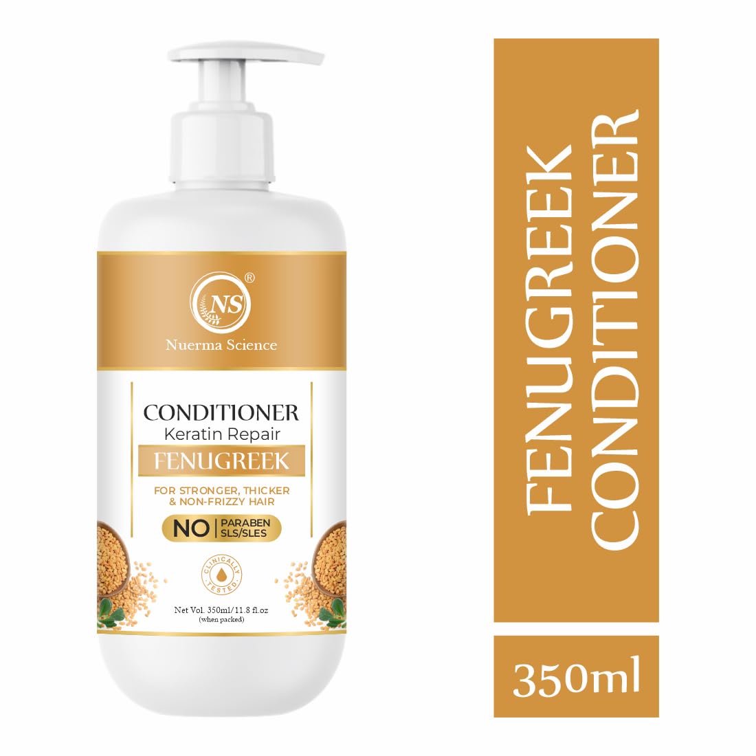 Nuerma Science Keratin Repair Fenugreek Hair Conditioner for Stronger, Thicker & Non-Frizzy Hair
