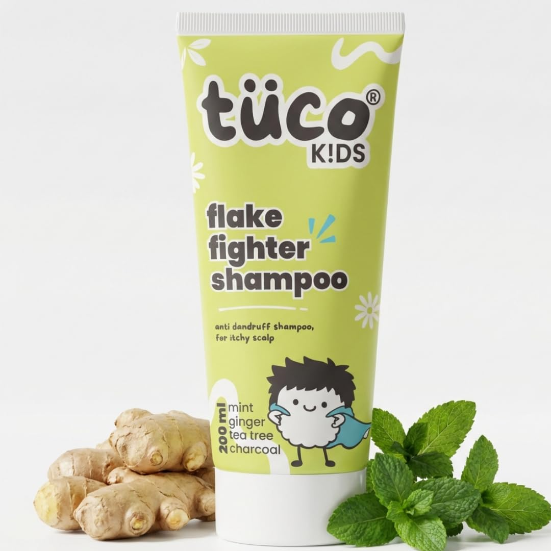 TuCo Intelligent Kids Anti-Dandruff Shampoo With Wintergreen, Mint & Activated Charcoal, For Itchy Scalp & Rough Hair 