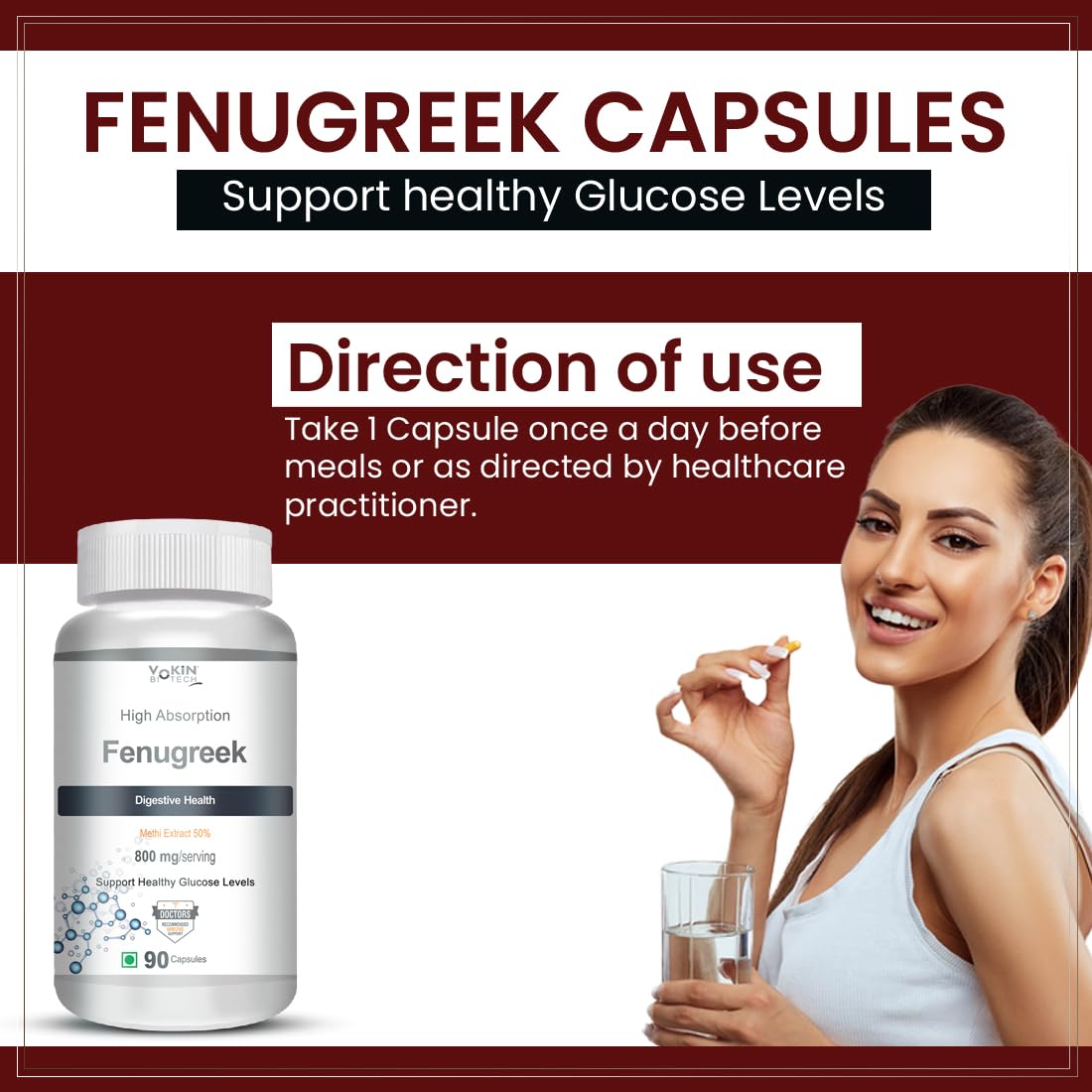 Vokin Biotech Fenugreek Seed Extract Supplement 500mg, Silymarin Extract 300mg Support Healthy Glucose Levels  Grab2Buy Vokin Biotech Grab2Buy