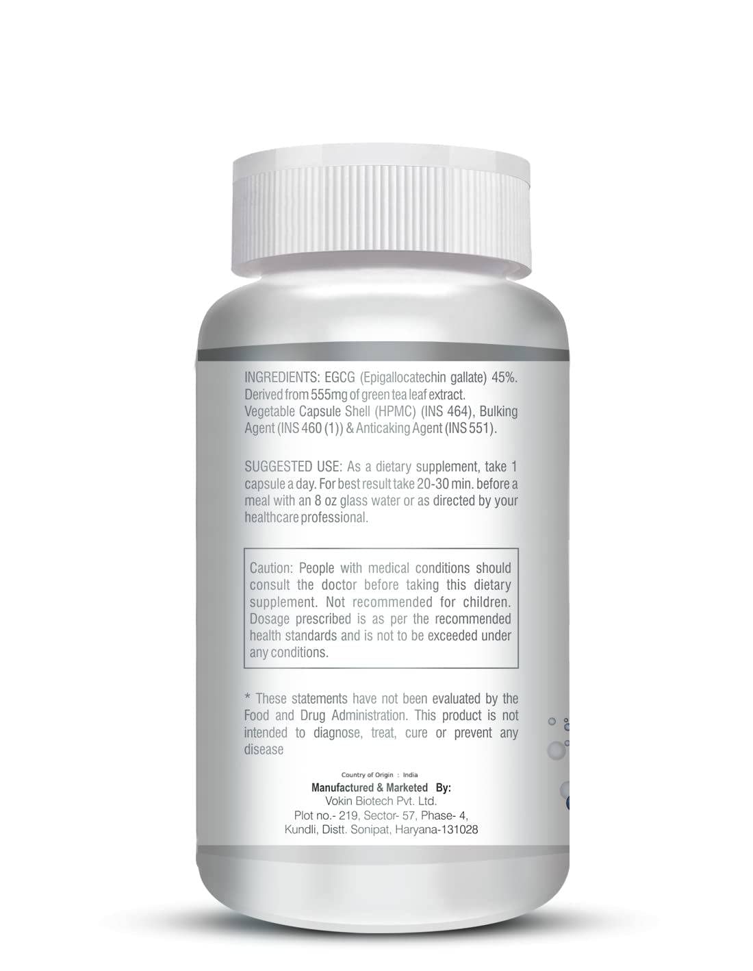 Vokin Biotech EGCG from Green Tea Leaf Extract 500mg EGCG - Antioxidant Support  Grab2Buy Vokin Biotech Grab2Buy