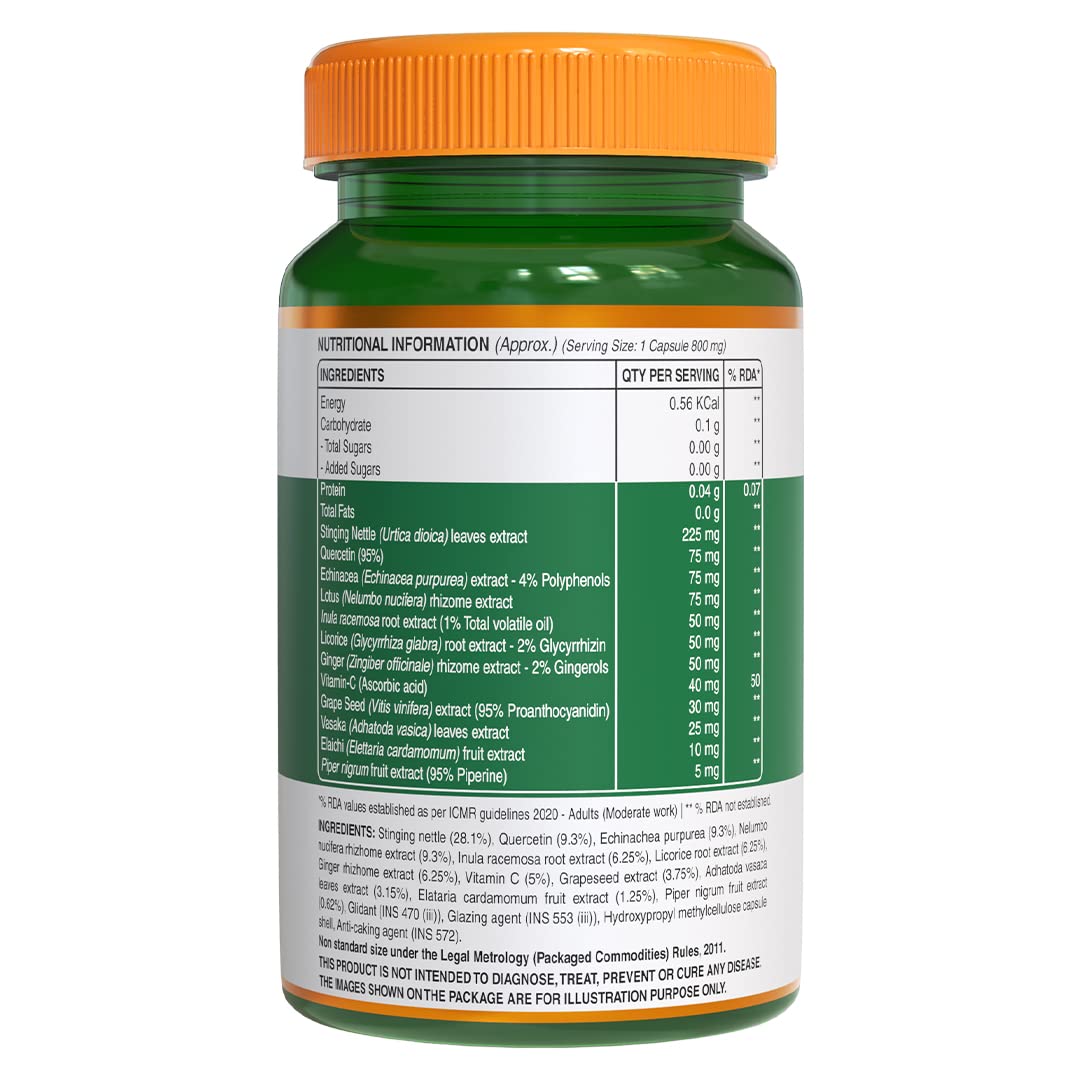 Pure Nutrition Lung Detox with Vitamin C & Grape Seed Extract Veg Capsules 