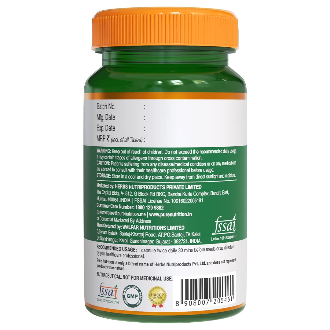 Pure Nutrition Apple Cider Vinegar with Wheat Grass & Spirulina Veg Capsules - Grab2buy