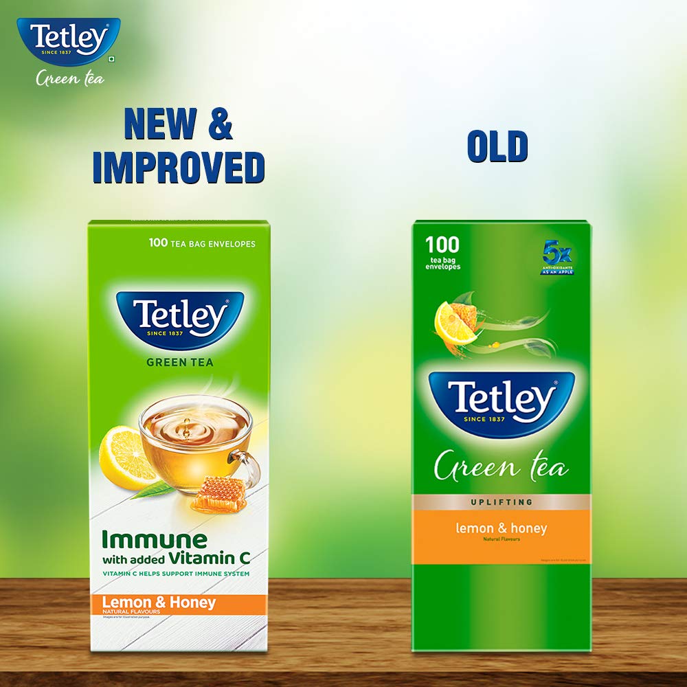 Tetley Green Tea Lemon and Honey (100 Tea Bags)  Grab2Buy Tetley Grab2Buy