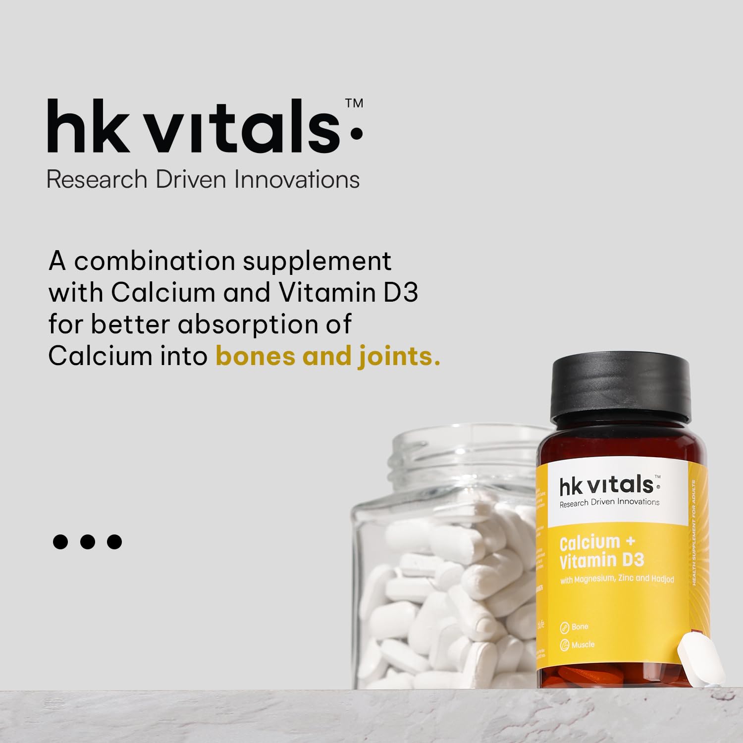 HK Vitals Calcium + Vitamin D3 Tablets 