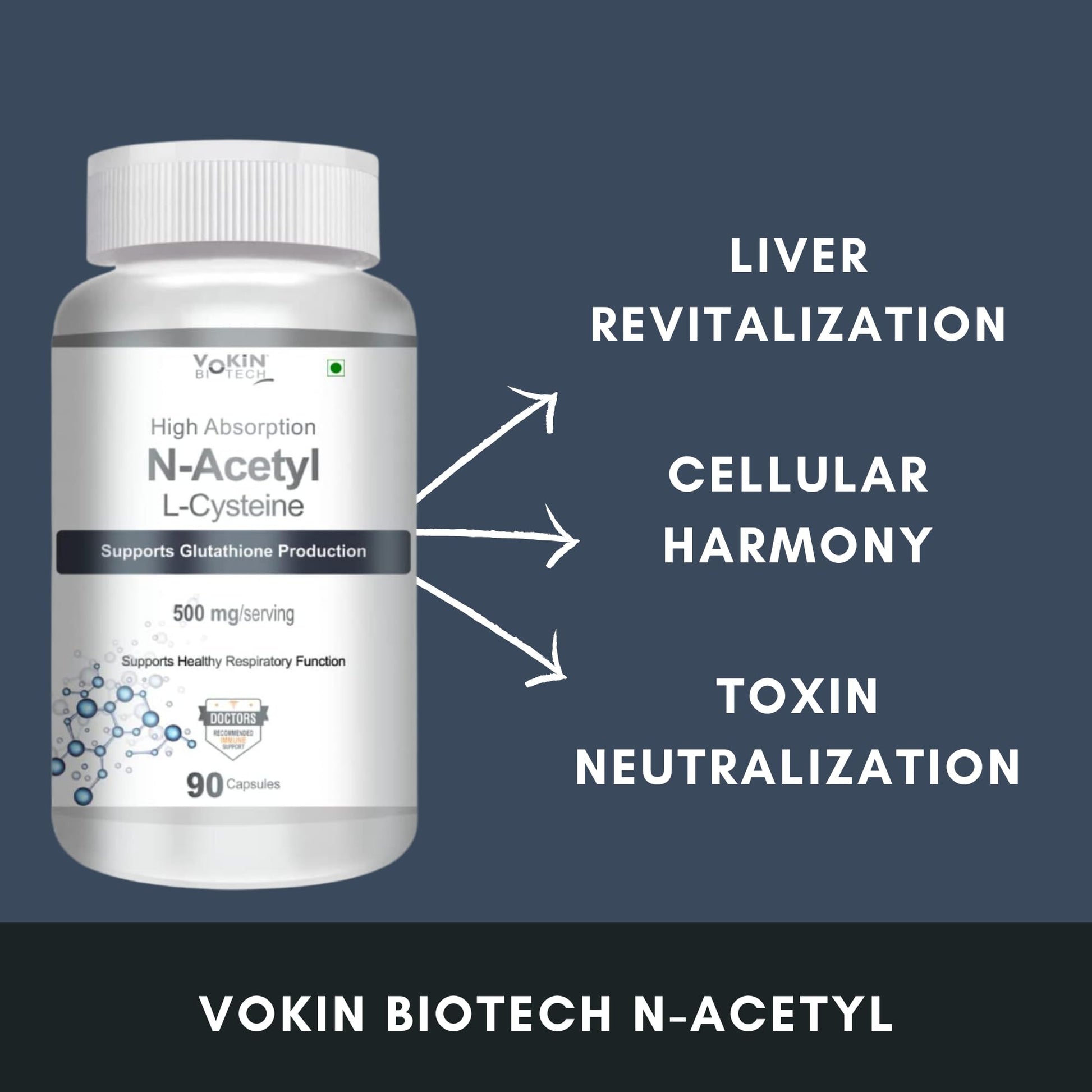 Vokin Biotech N-Acetyl L-Cysteine (NAC) – Supports Healthy Respiratory Function- 500mg  Grab2Buy Vokin Biotech Grab2Buy