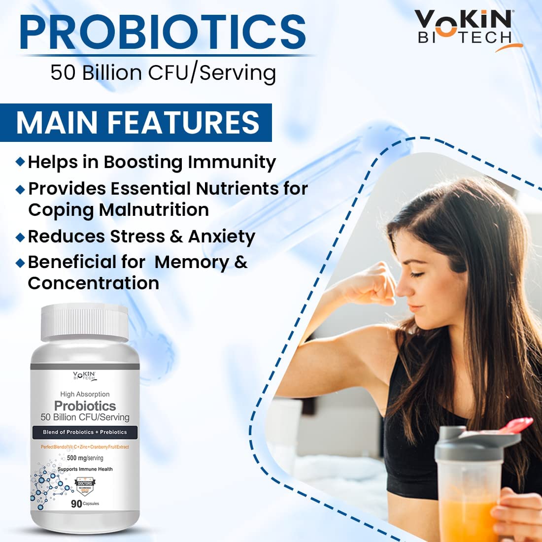Vokin Biotech Probiotics 50 Billion CFU Multi Capsules  Grab2Buy Vokin Biotech Grab2Buy