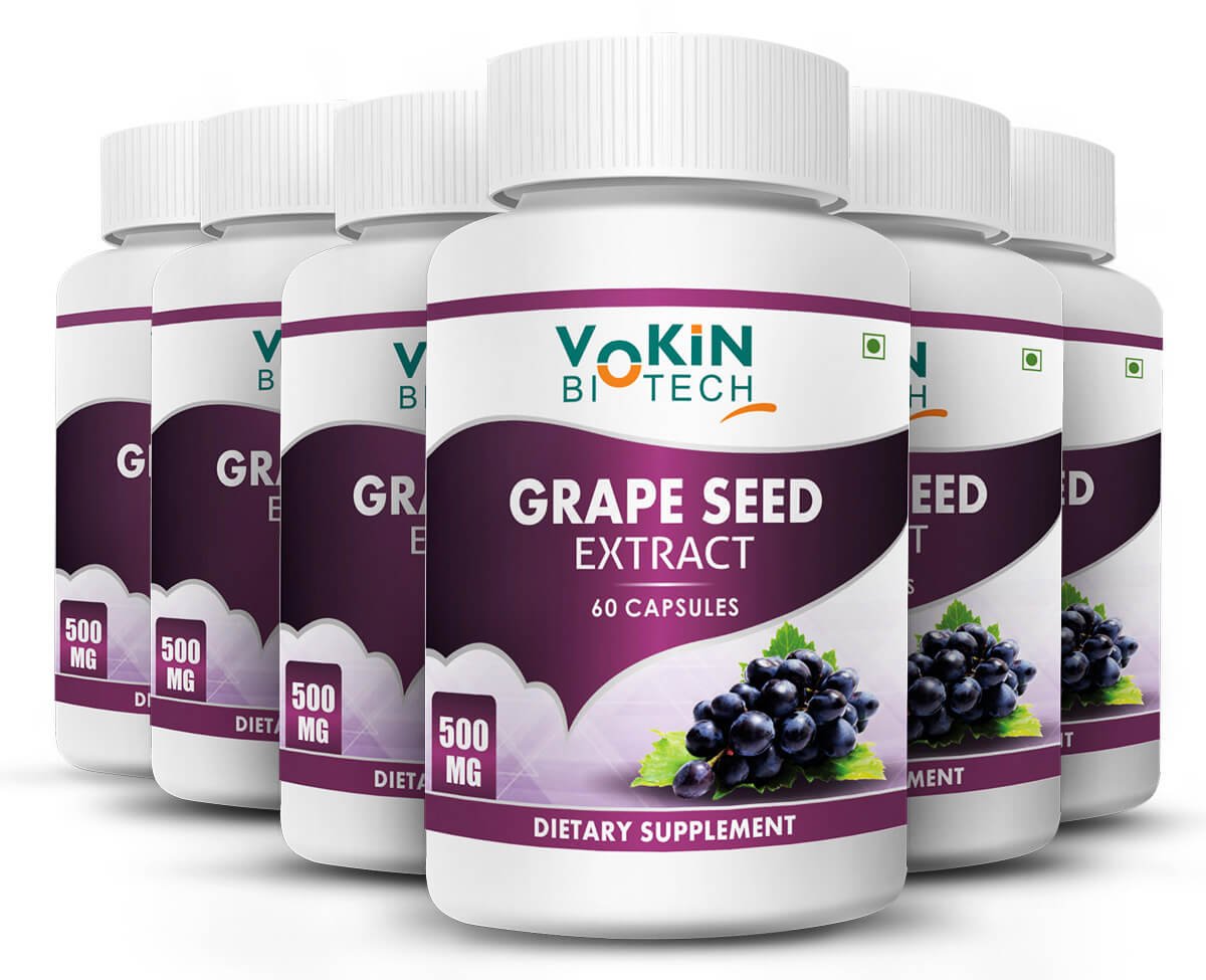 Vokin Biotech Natural Grapes Seed Extract Support Immune System and Antioxidant Supplement 500MG  Grab2Buy Vokin Biotech Grab2Buy