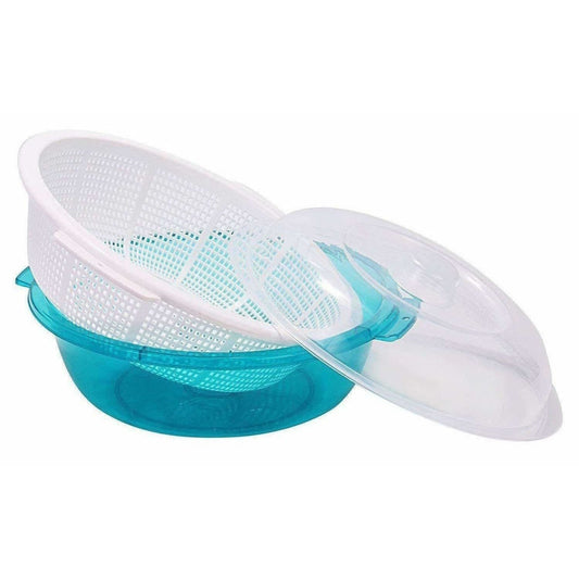 Multipurpose Double Layer Plastic Sieve Drainer Bowl