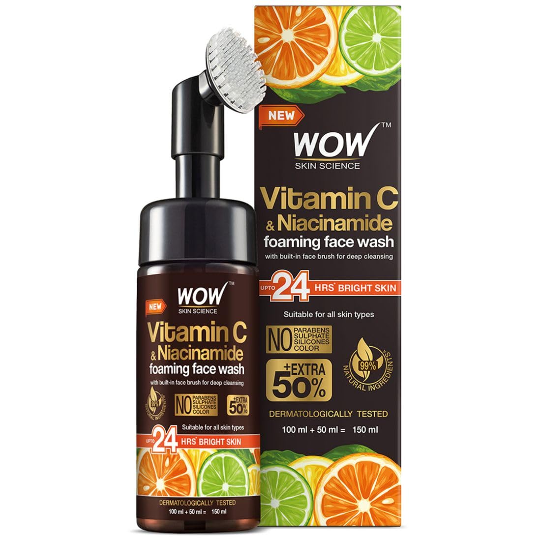 Wow Skin Science Vitamin C & Niacinamide Brightening Foaming Face Wash  Grab2Buy Wow Skin Science Grab2Buy