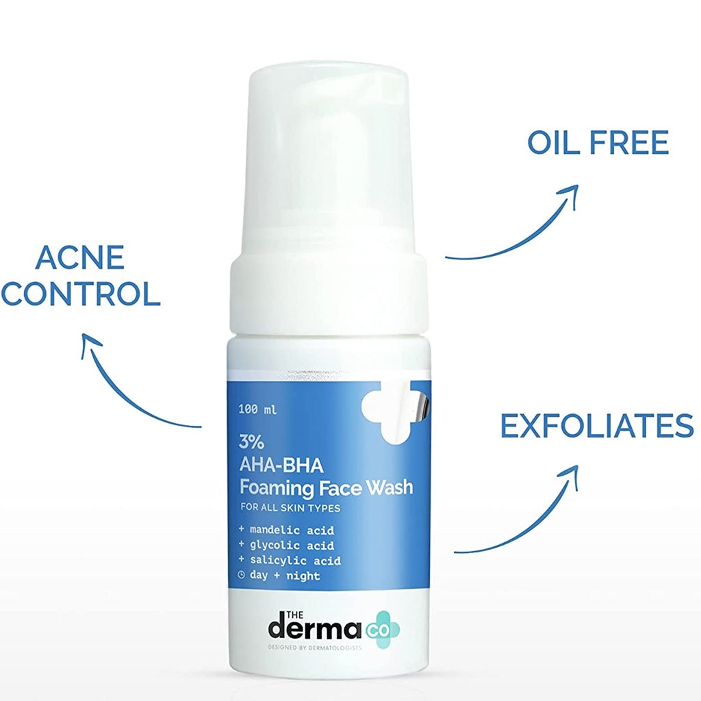 The Derma Co 3% AHA-BHA Foaming Face Wash  Grab2Buy The Derma Co Grab2Buy