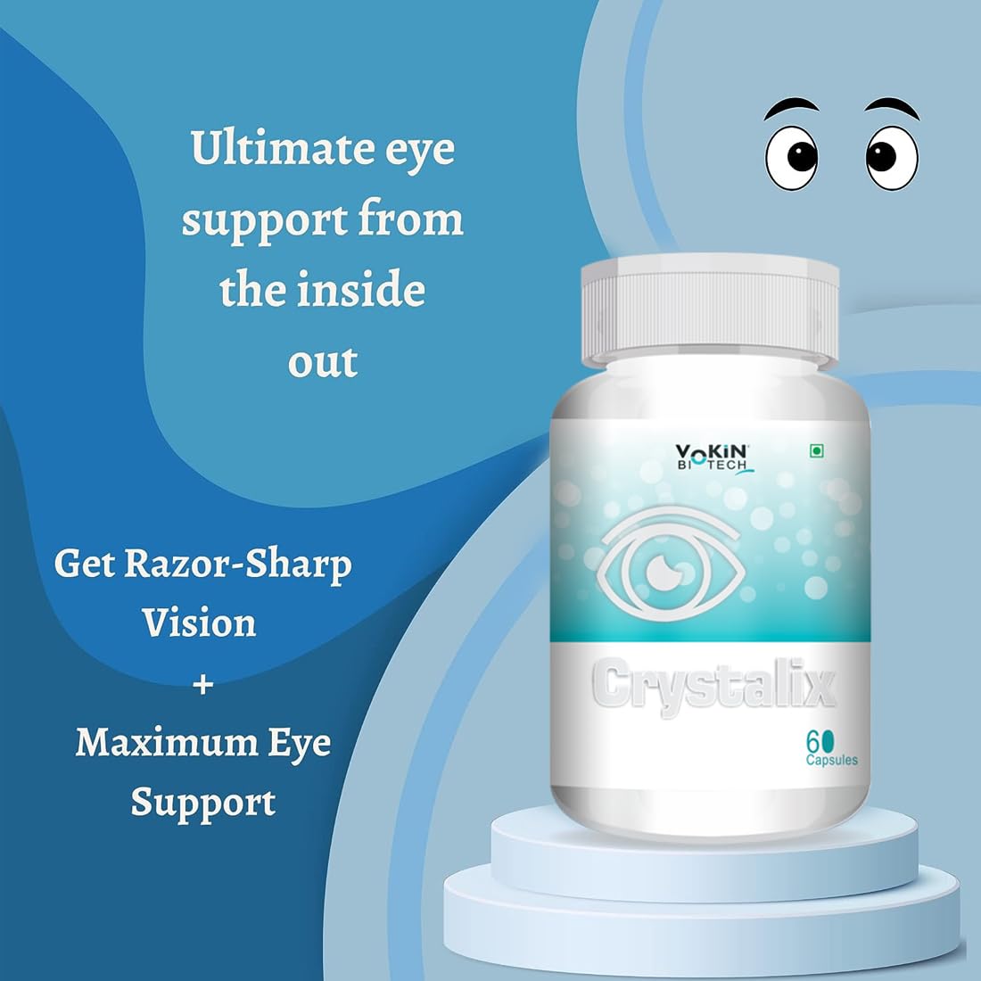 Vokin Biotech Crystalix Complete Eye Health Formula To Maintain Healthy Eyes Capsules  Grab2Buy Vokin Biotech Grab2Buy