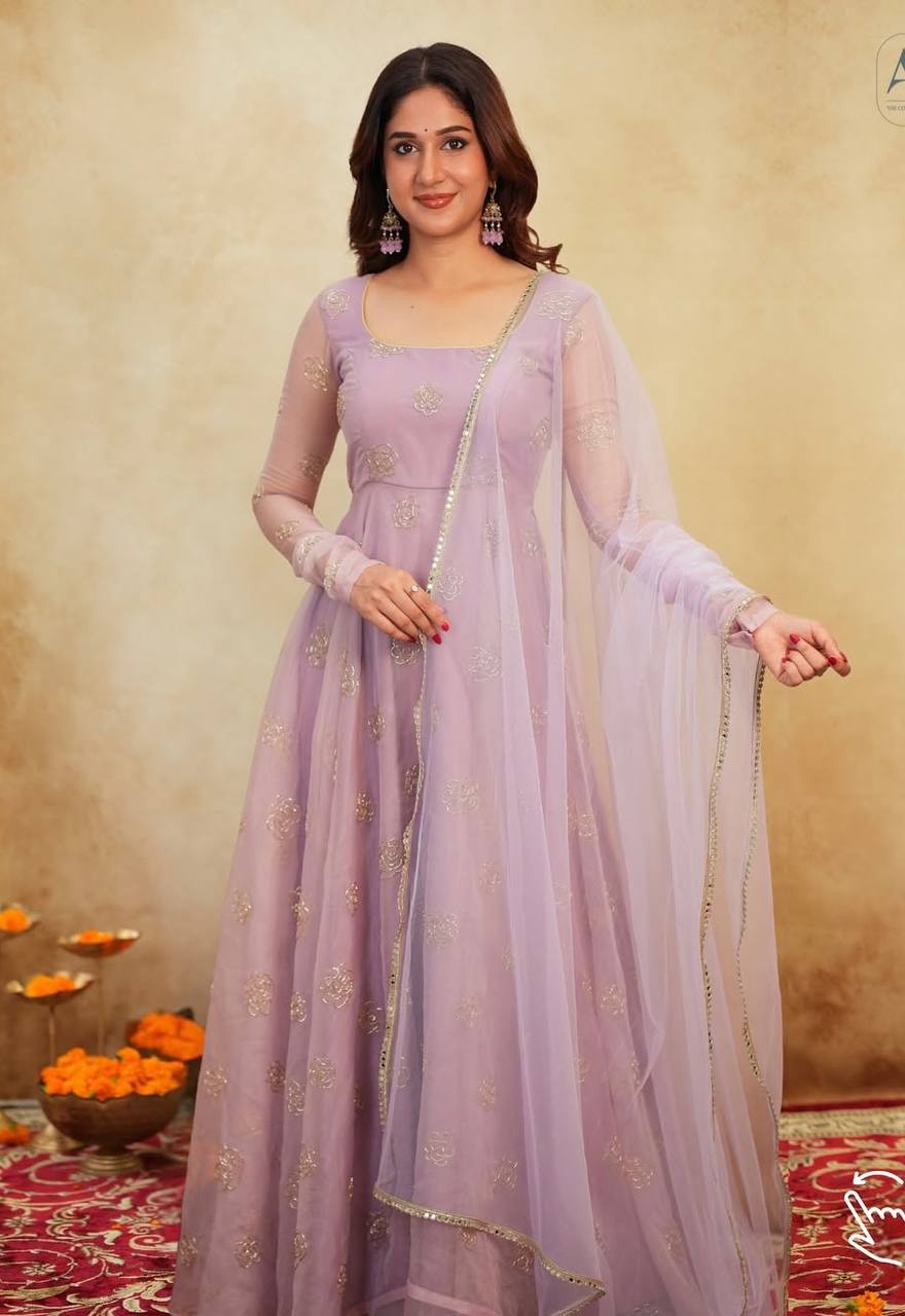 Yash Enterprise Light Peach Organza Party Wear Embroidery Suit Set  Grab2Buy Yash Enterprise Grab2Buy