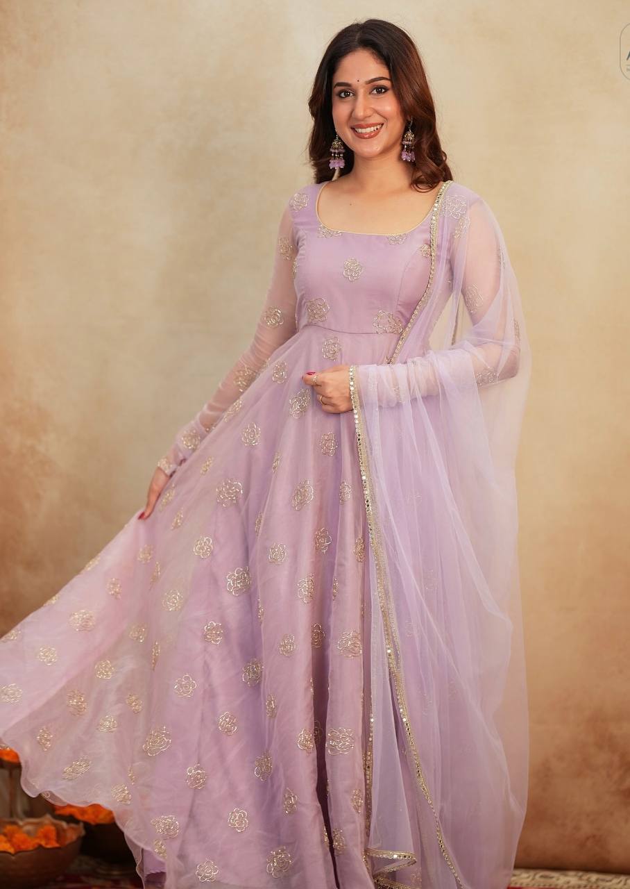 Yash Enterprise Light Peach Organza Party Wear Embroidery Suit Set  Grab2Buy Yash Enterprise Grab2Buy