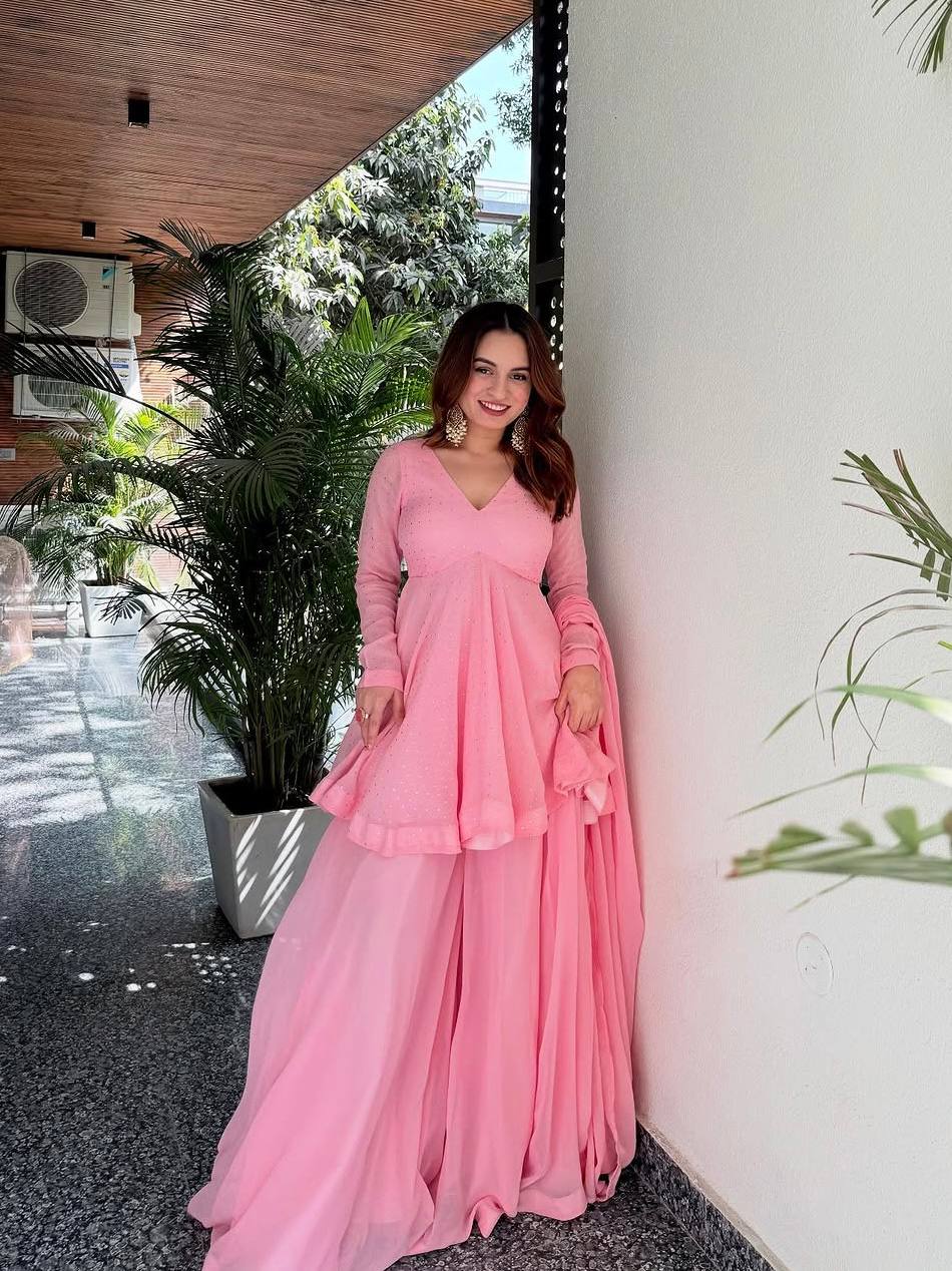 Yash Enterprise Pink Blooming Silk Party Wear Sharara Suit Set  Grab2Buy Yash Enterprise Grab2Buy