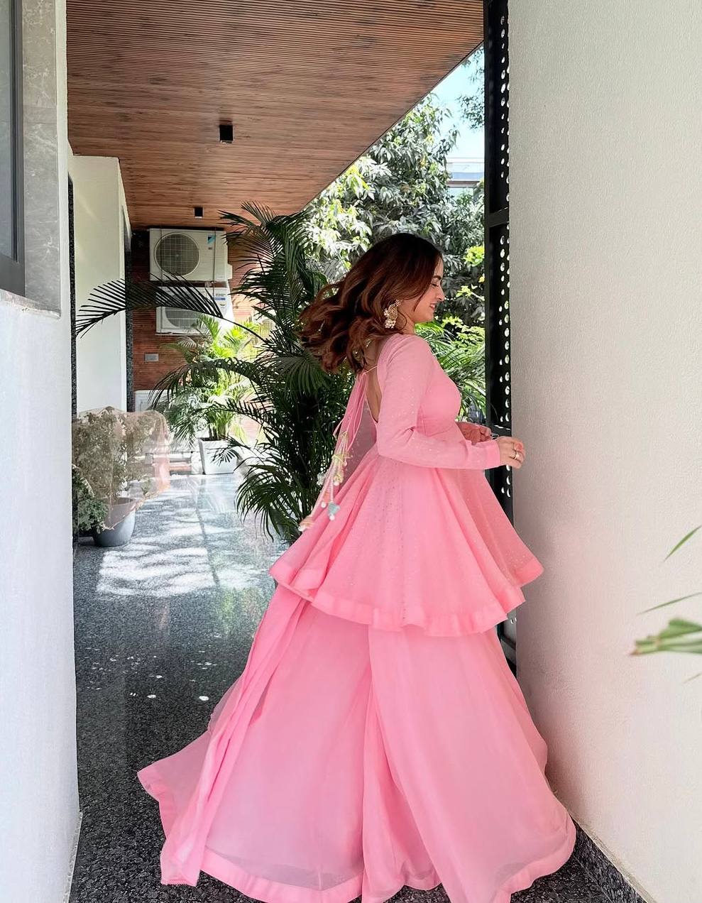 Yash Enterprise Pink Blooming Silk Party Wear Sharara Suit Set  Grab2Buy Yash Enterprise Grab2Buy