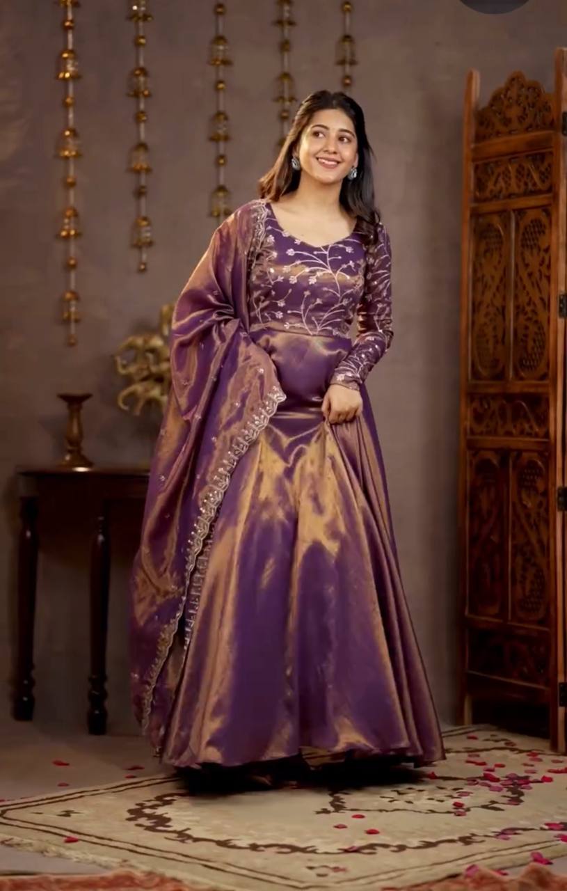 Yash Enterprise Light Purple Cosmos Silk Embroidery Party Wear Suit Set  Grab2Buy Yash Enterprise Grab2Buy