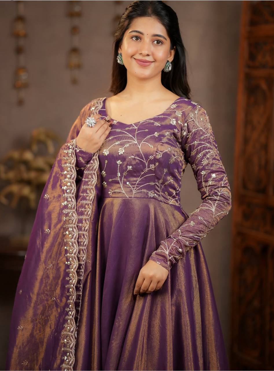 Yash Enterprise Light Purple Cosmos Silk Embroidery Party Wear Suit Set  Grab2Buy Yash Enterprise Grab2Buy