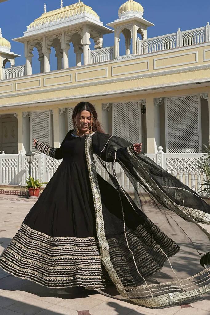 Yash Enterprise Black Rayon Party Wear Embroidery Suit Set  Grab2Buy Yash Enterprise Grab2Buy