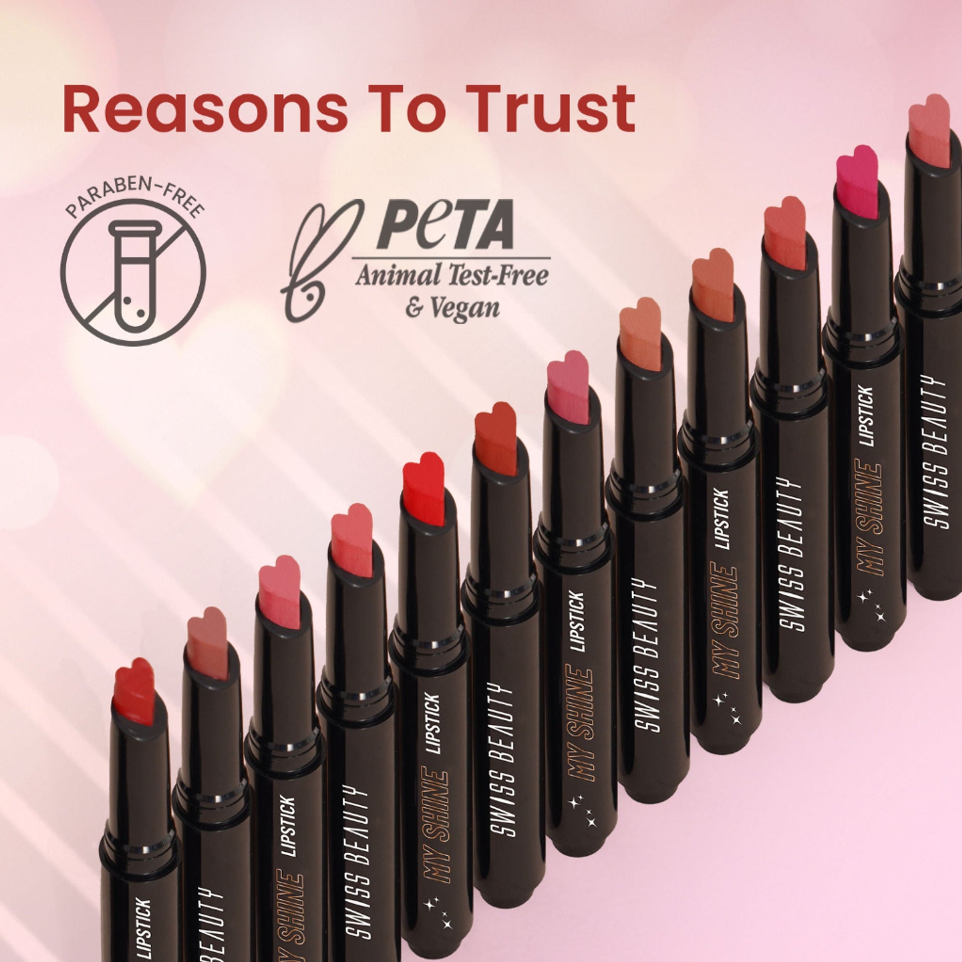 Swiss Beauty My Shine High Pigmented & Long-Lasting Lipstick Enriched with Vitamin E - 08 Its Rouge