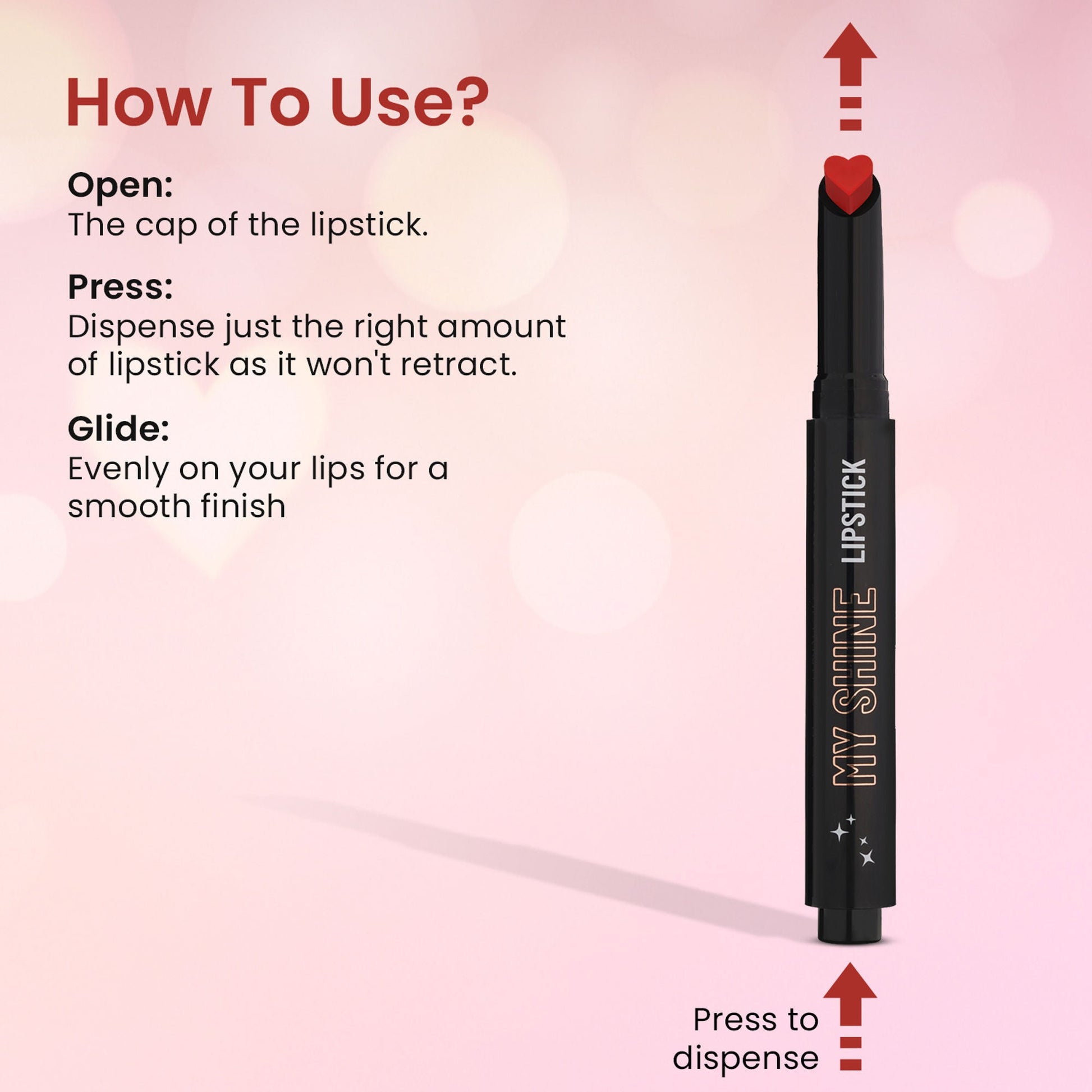 Swiss Beauty My Shine High Pigmented & Long-Lasting Lipstick Enriched with Vitamin E - 08 Its Rouge