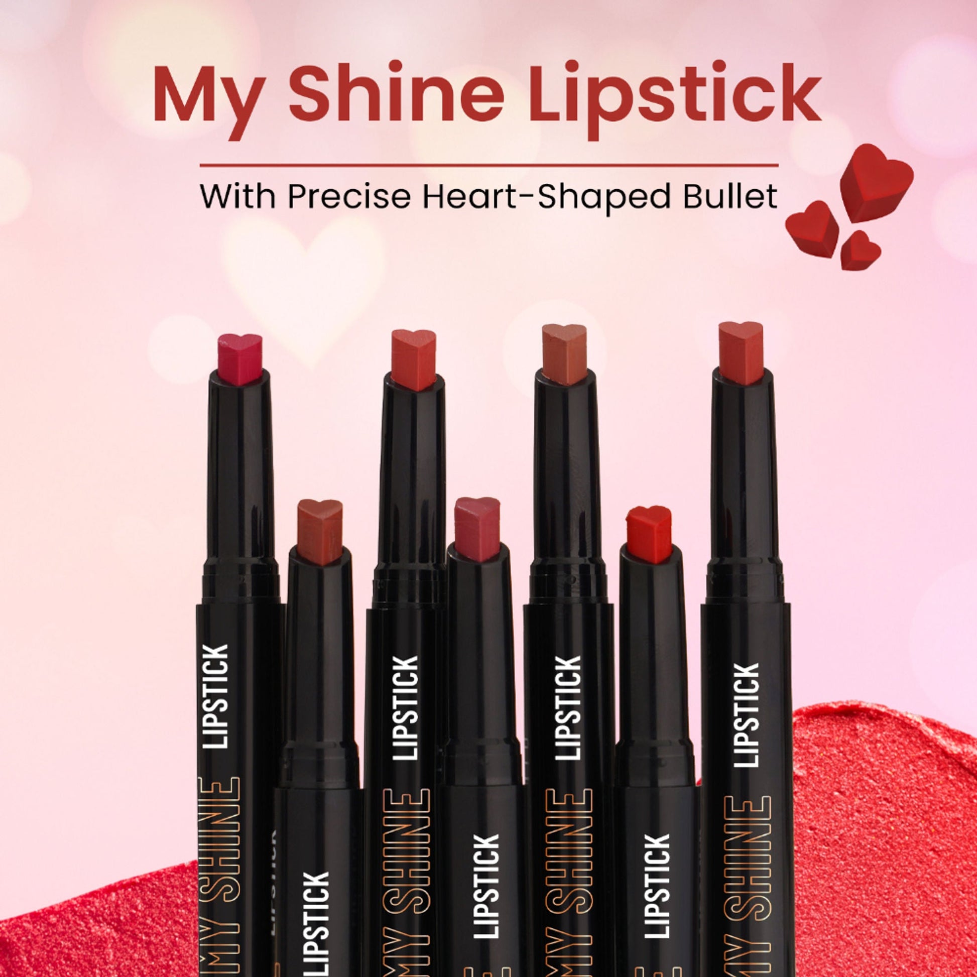 Swiss Beauty My Shine High Pigmented & Long-Lasting Lipstick Enriched with Vitamin E - 12 Stricker Red