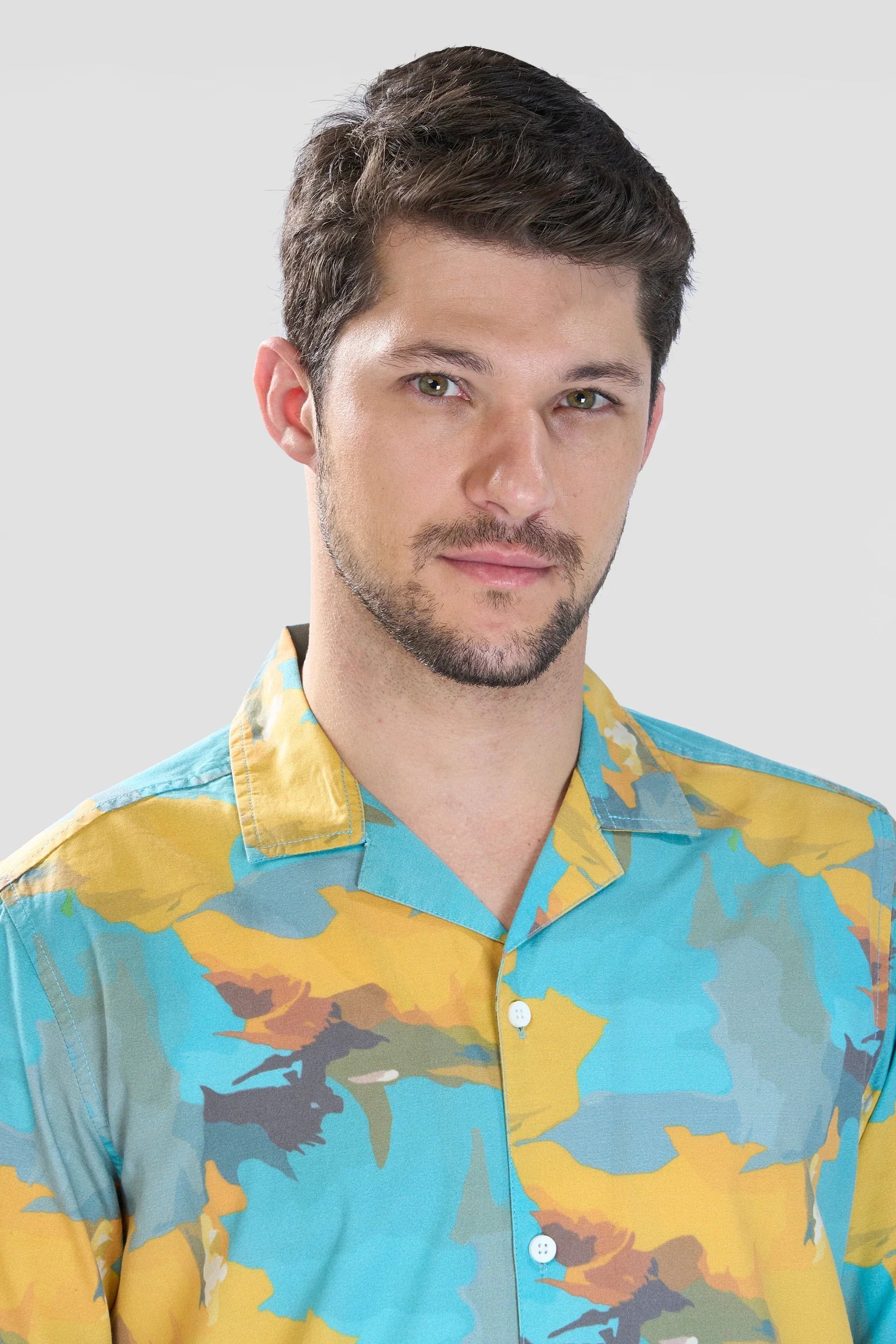 Xkind Teal Blue Abstract Printed Relaxed Fit Shirt  Grab2Buy Xkind Grab2Buy