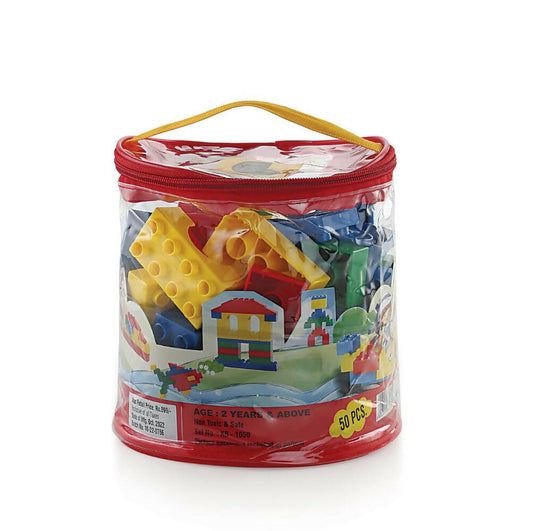Peacock Learning & Educational Building Interlocking Blocks Set For Kids - 50 Pcs - Grab2buy