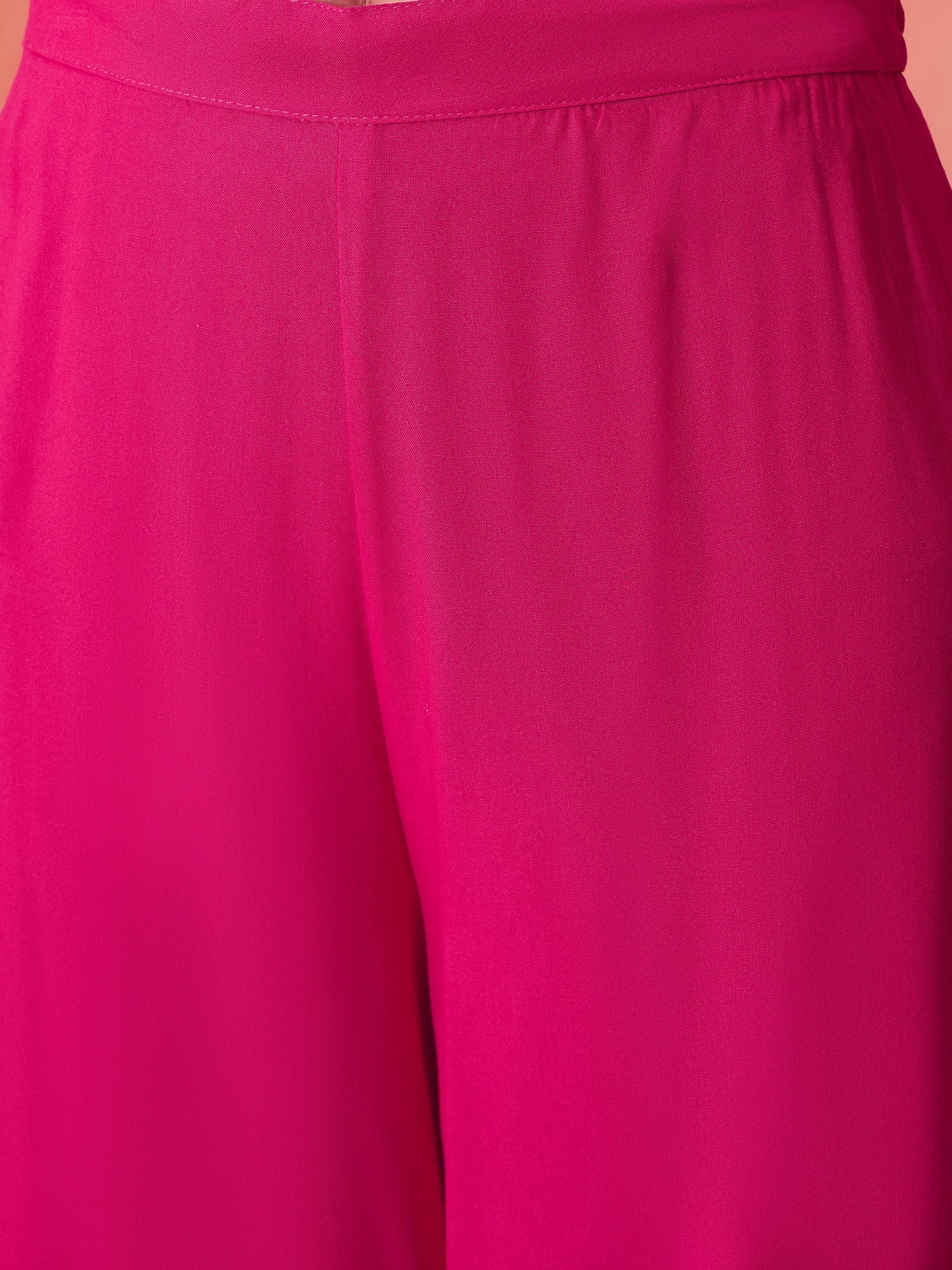 InWeave Fuchsia Strappy Set With Blue Fuchsia Organza Dupatta 