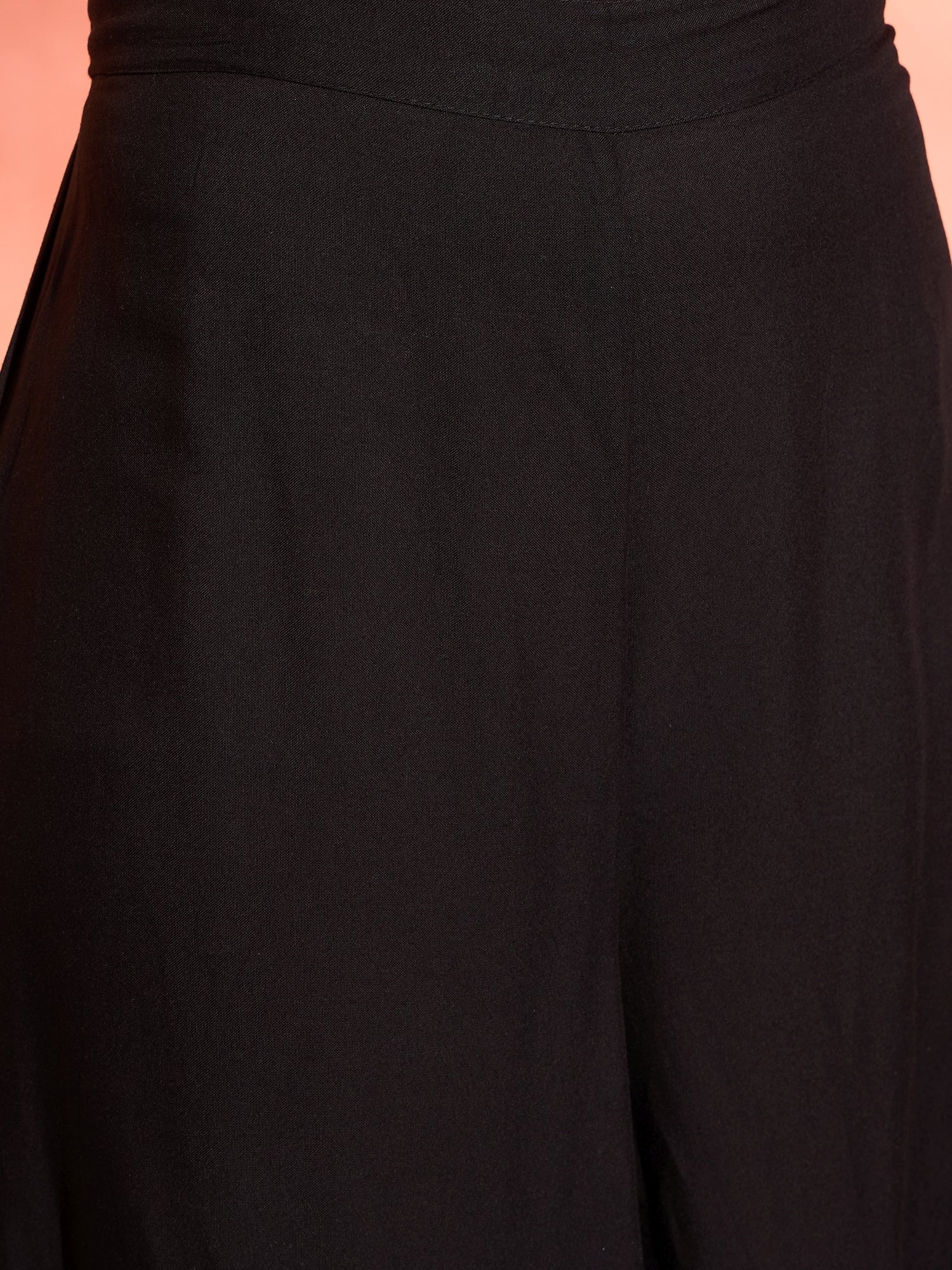 InWeave Black Mandarin Patola Kurta Set 