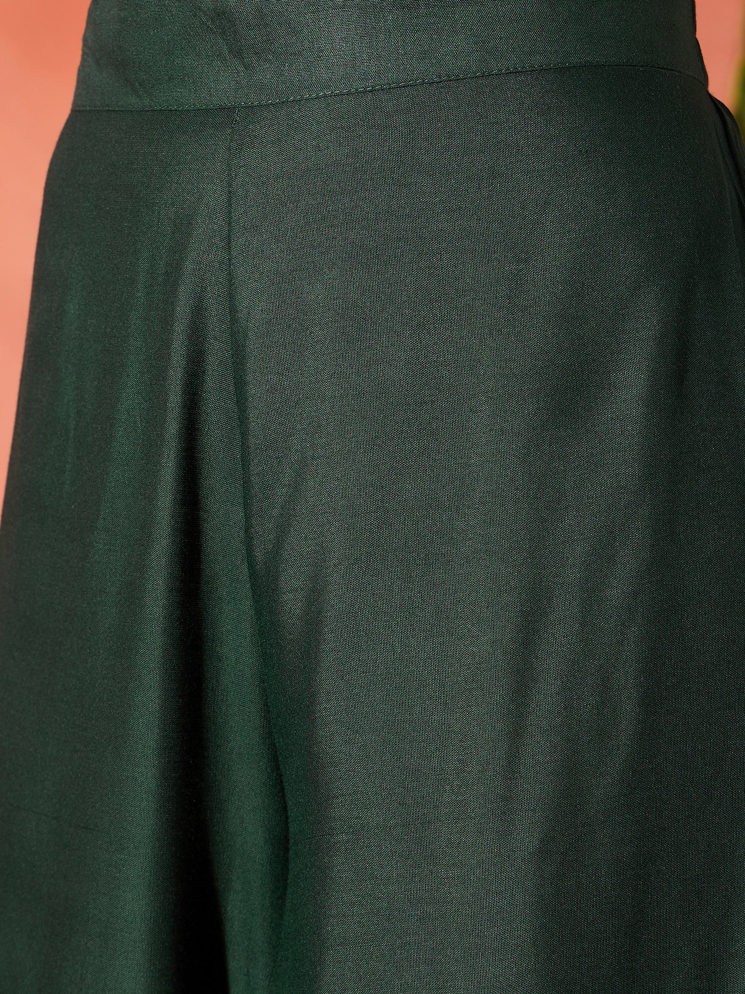 InWeave Dark Green Mandarin Patola Kurta Set 