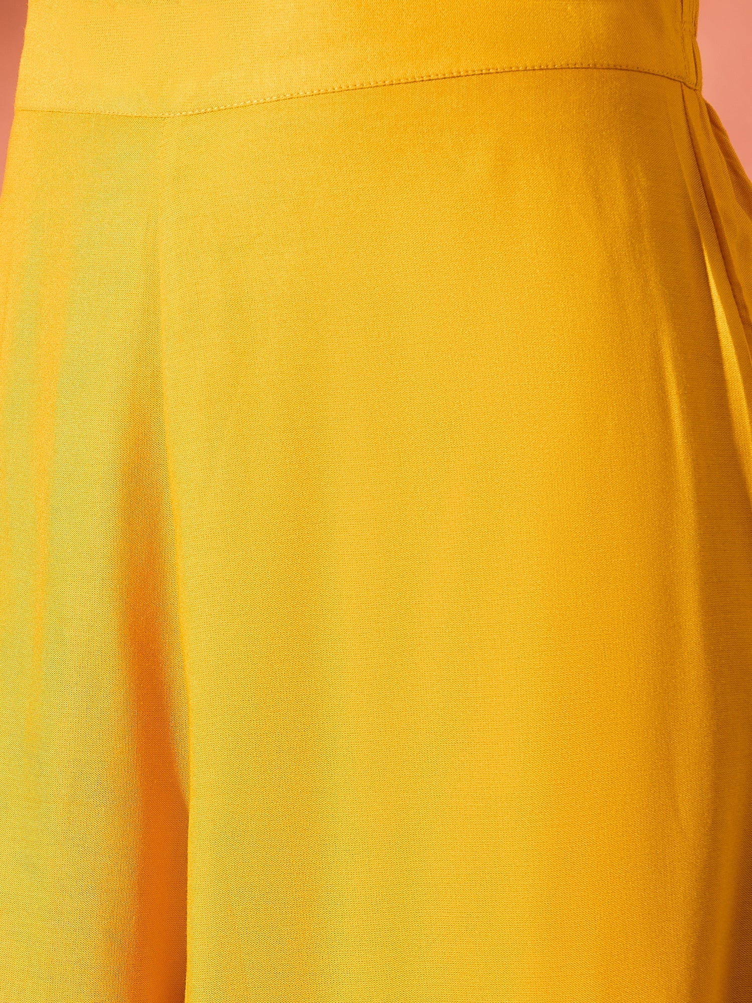 InWeave Mustard Mandarin Patola Kurta Set 