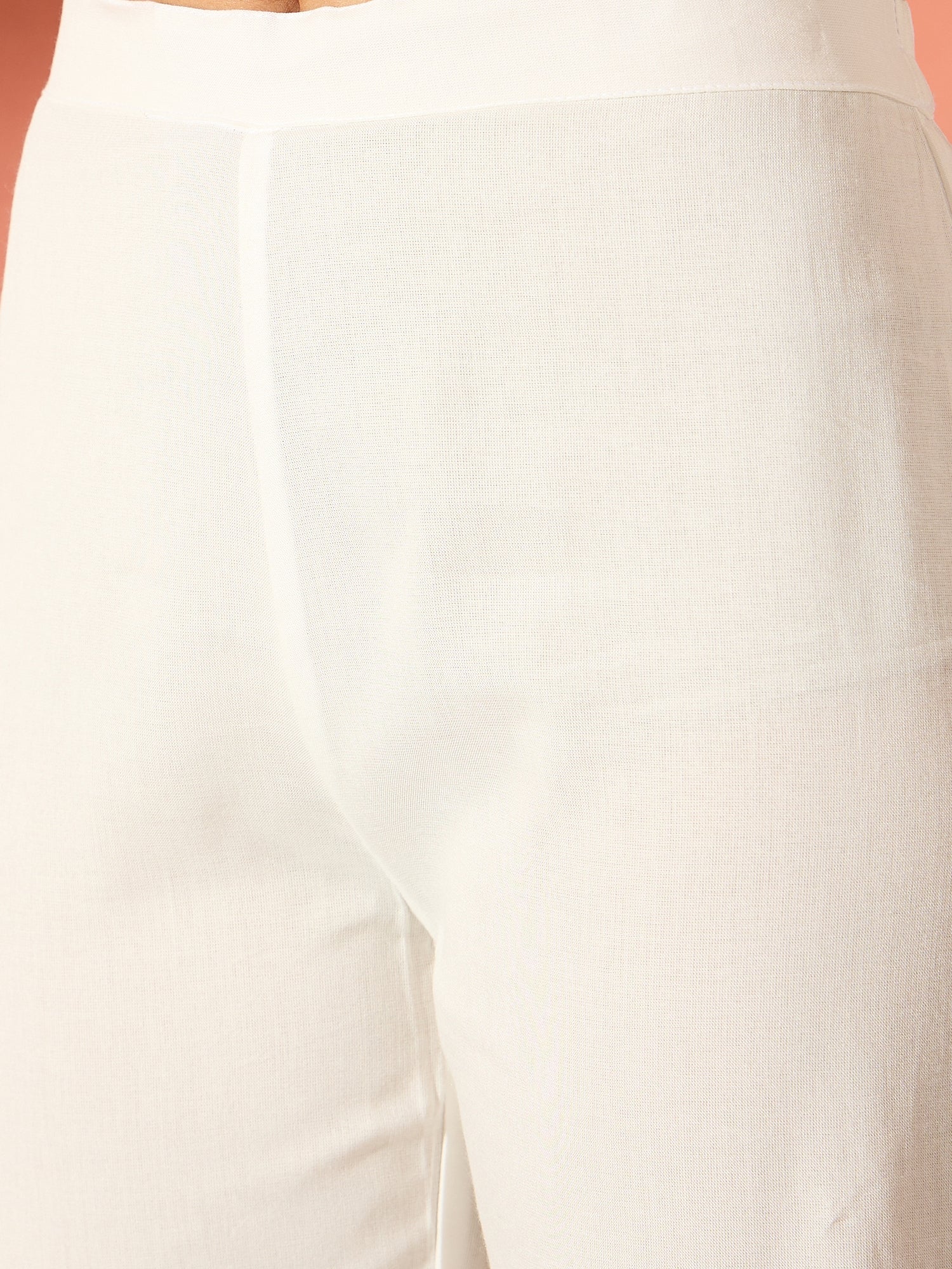 InWeave White Anarkali Patola Kurta Set 