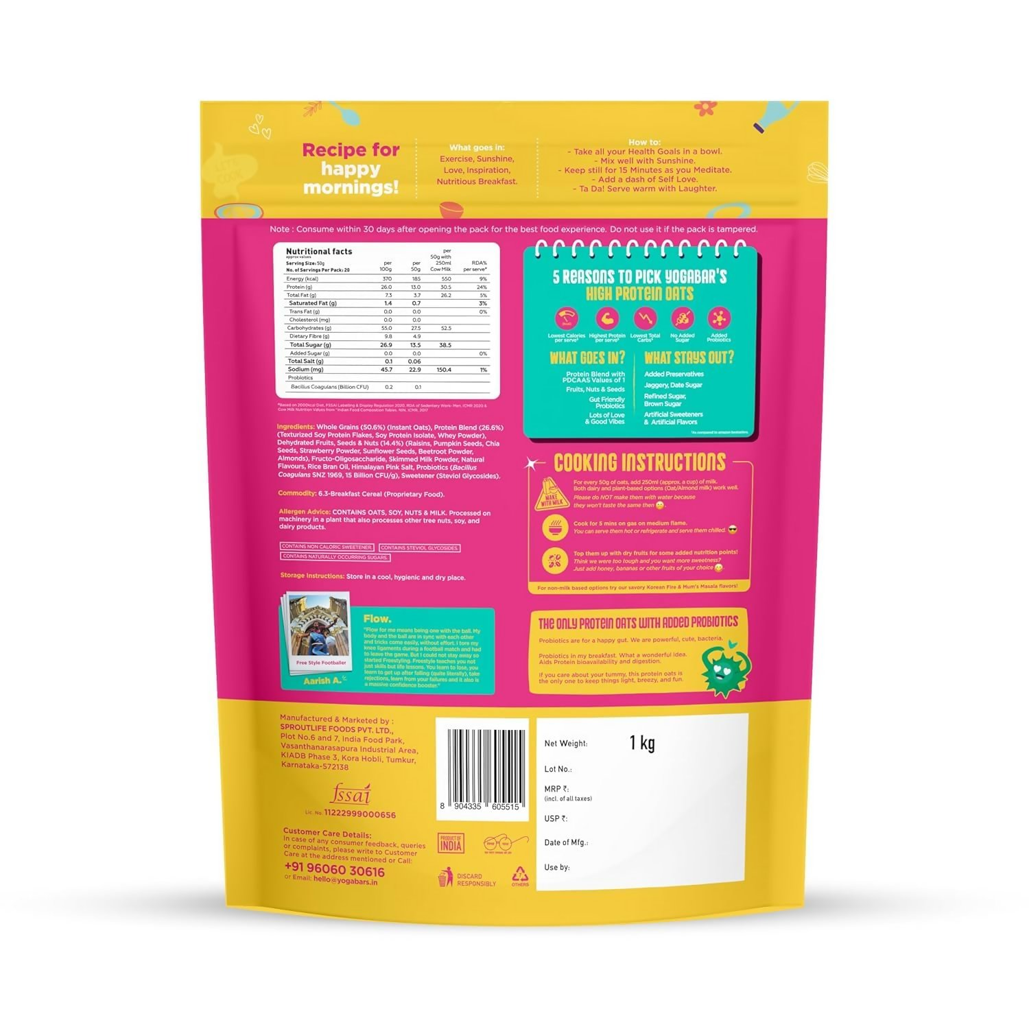 Yoga Bar 26g High Protein Oats Combo - Dark Chocolate, Fruits Nuts and Seeds  Grab2Buy Yoga Bar Grab2Buy