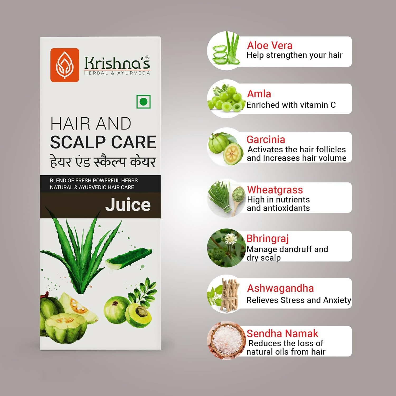 Krishna'S Herbal & Ayurveda Hair & Scalp Care Juice 