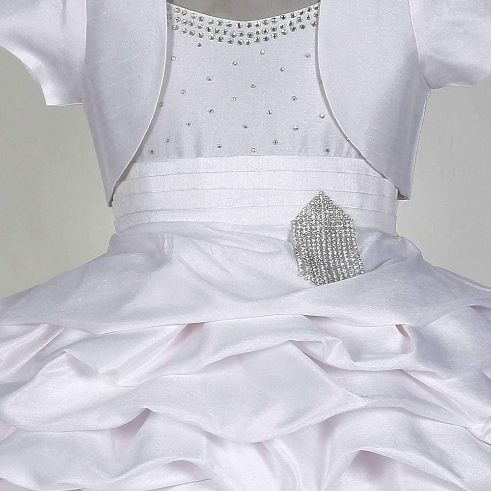 Asmaani Baby Girl's White Colour Satin A-Line Maxi Full Length Dress (AS-DRESS_22120) - Grab2buy
