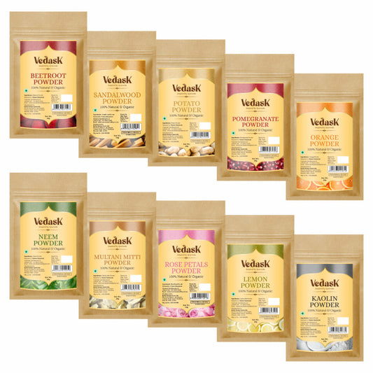 Vedask Organic Face Pack Powder Clay Mask-Combo  Grab2Buy Vedask Grab2Buy