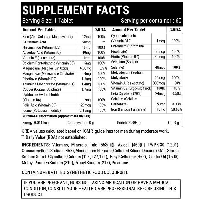 Inlife Multivitamin And Minerals Tablets 