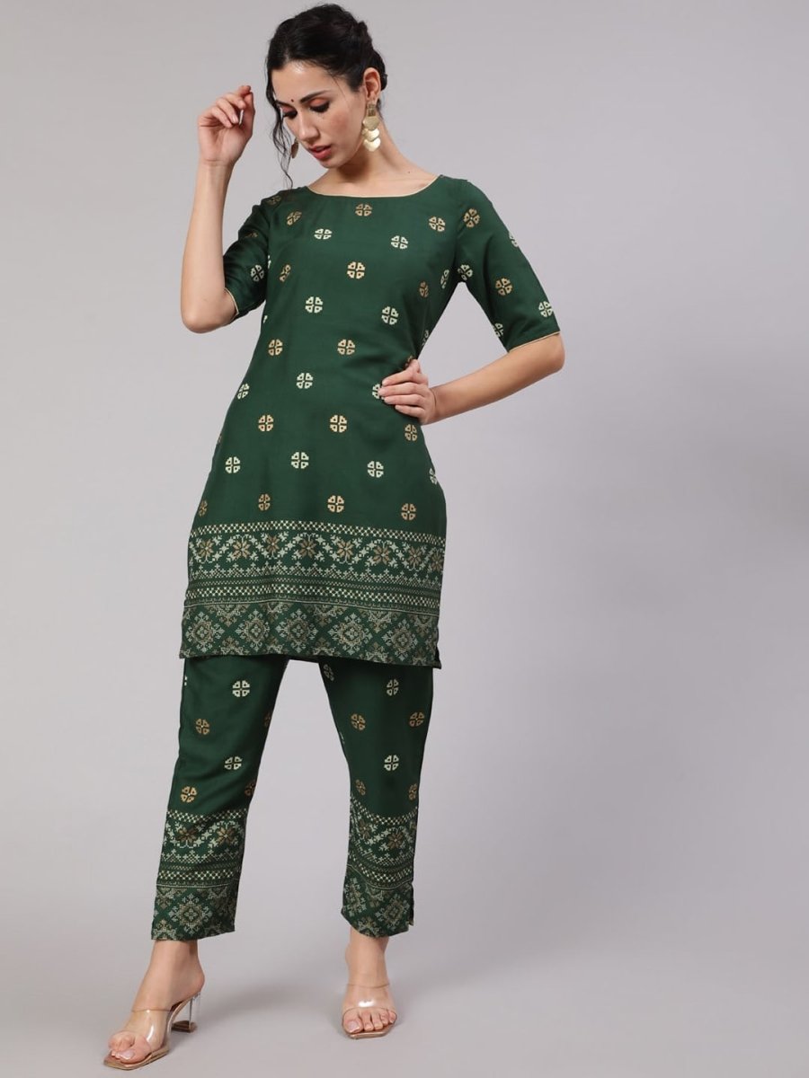Aks Ethnic Motifs Printed Regular Kurta with Trousers