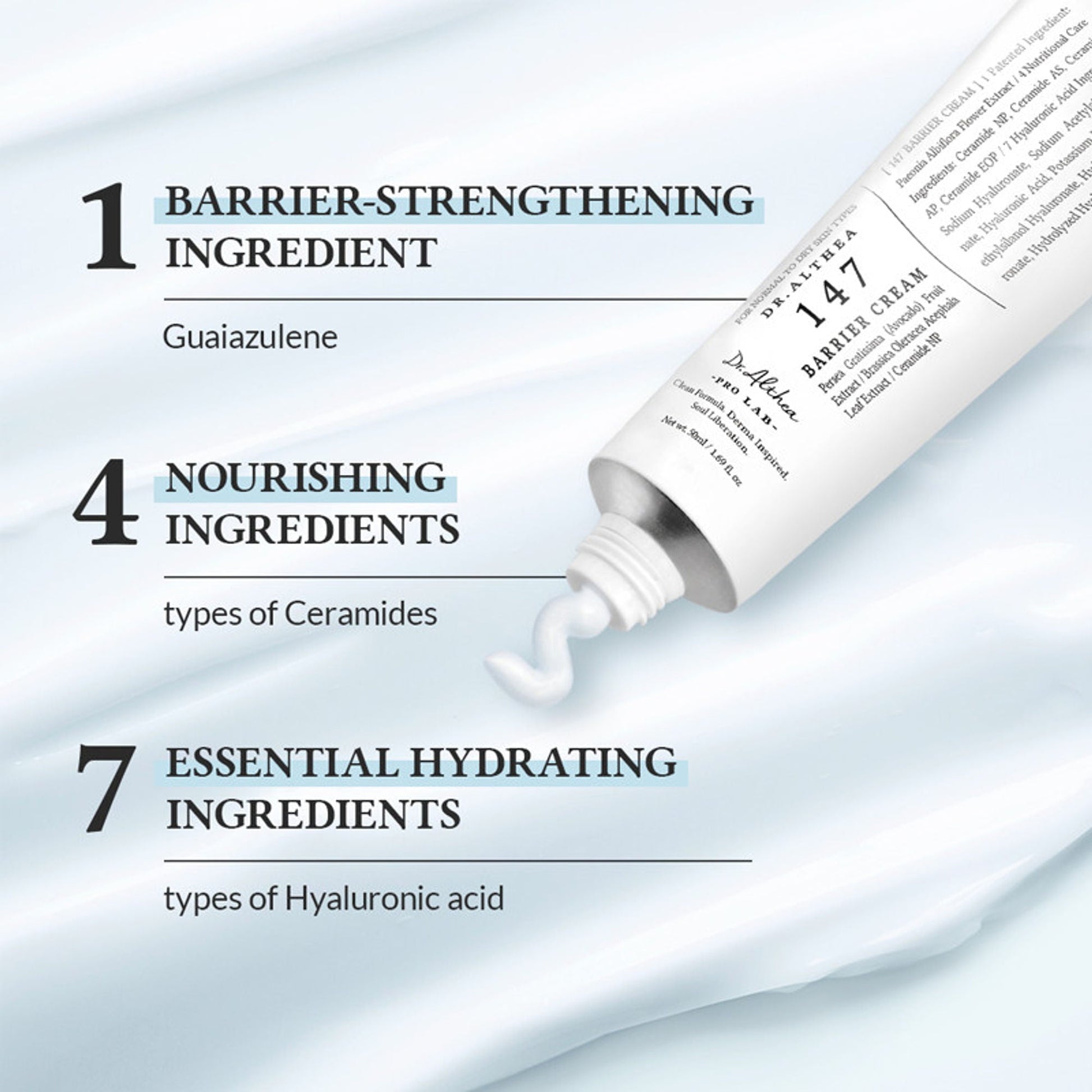 Dr.Althea 147 Barrier Cream: Rich Ceramide & hyaluronic acid infused cream for Damaged Skin Barrier