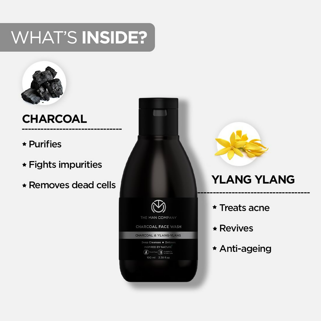 The Man Company Activated Charcoal Face Wash For Men  Grab2Buy The Man Company Grab2Buy