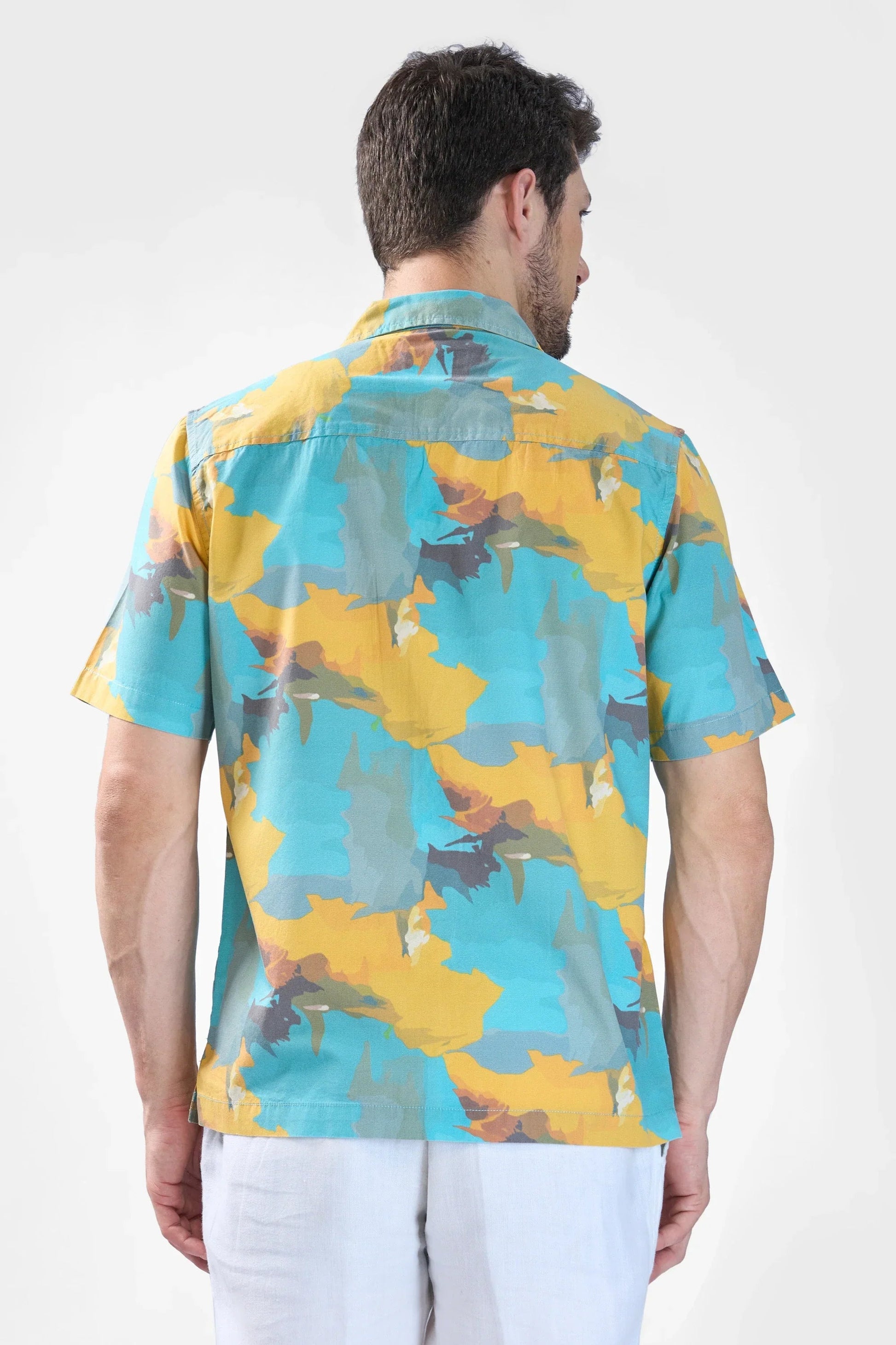Xkind Teal Blue Abstract Printed Relaxed Fit Shirt  Grab2Buy Xkind Grab2Buy